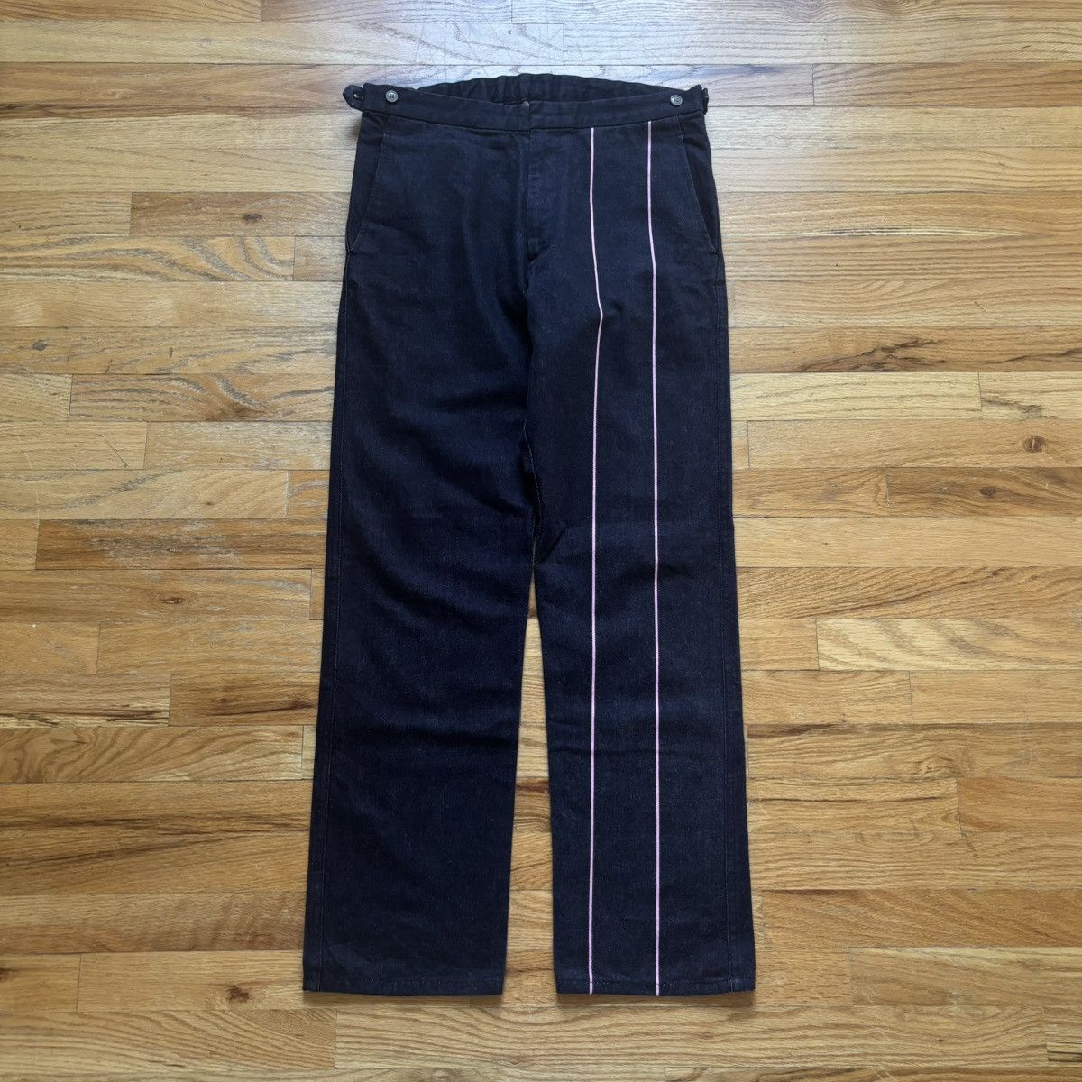 Comme des Garcons Homme Plus FW2001 Asymmetric Striped Jeans Size US 32 / EU 48 - 1 Thumbnail