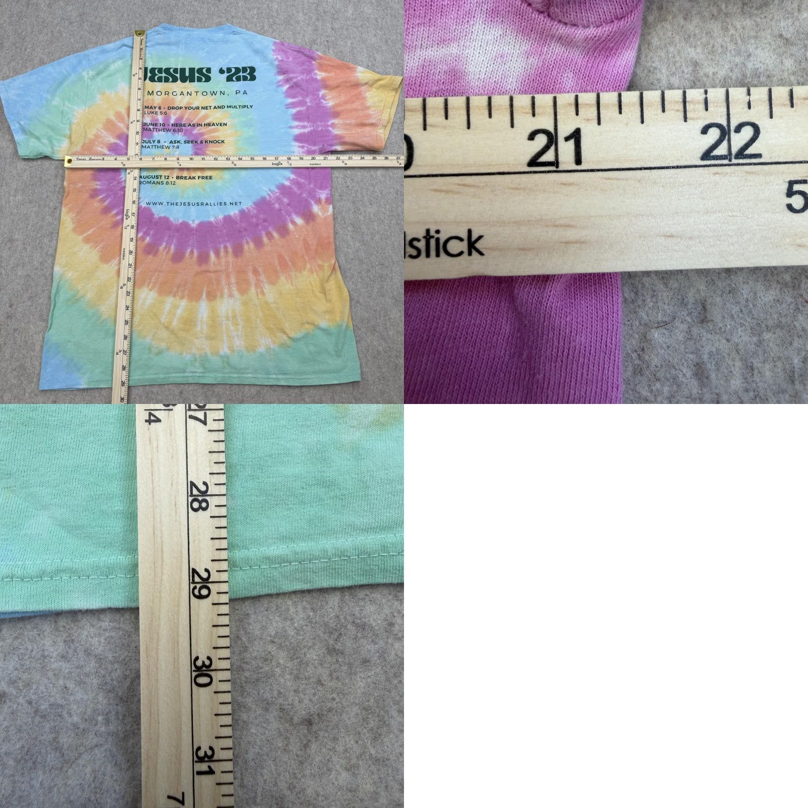 Port & Company Port & Company Shirt Mens Large Tie Dye Jesus '23 Morgantown PA Rally Event Tee Size US L / EU 52-54 / 3 - 8 Thumbnail