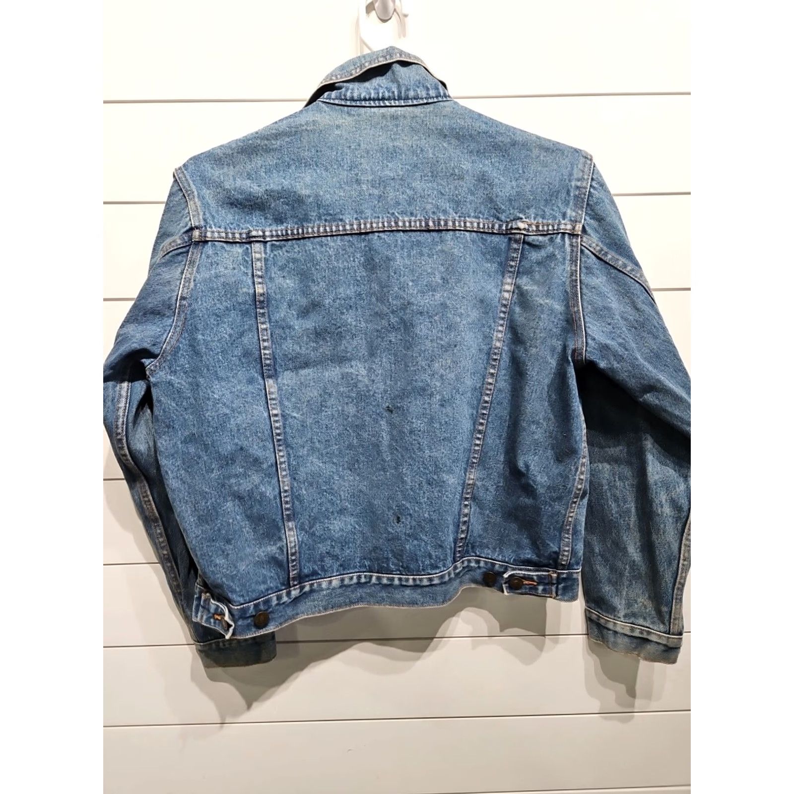Denime VINTAGE Windbreaker Denim Western Rancher Cowboy Bomber Jacket Coat Mens Large Denim Jacket Blue Windbreaker Mens L Cowboy Western Style Varsity? Size US 33 - 2 Thumbnail