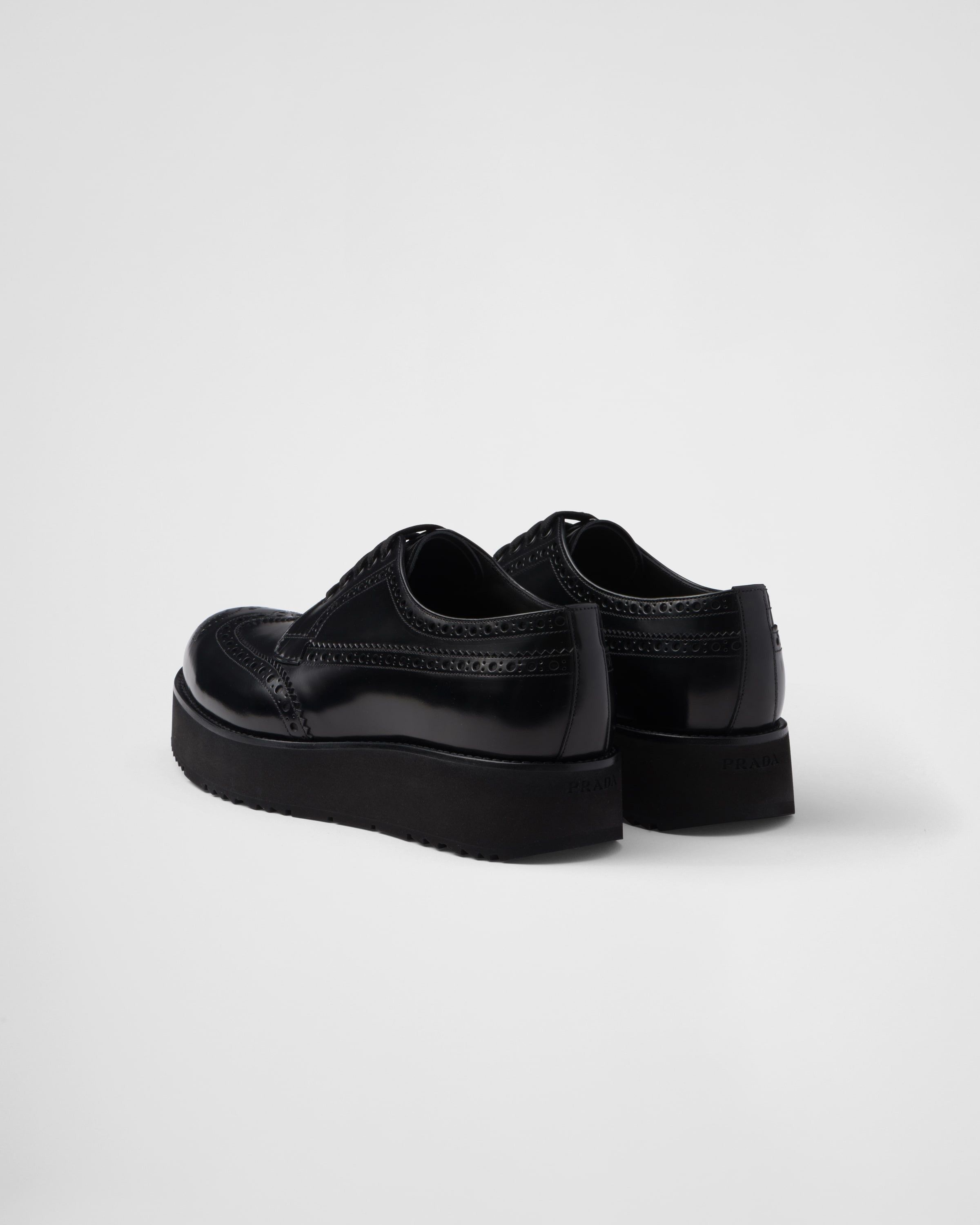 Prada o1la1rc1a0925 Brushed Leather Derby Brogues in Black Size US 10 / EU 43 - 4 Thumbnail