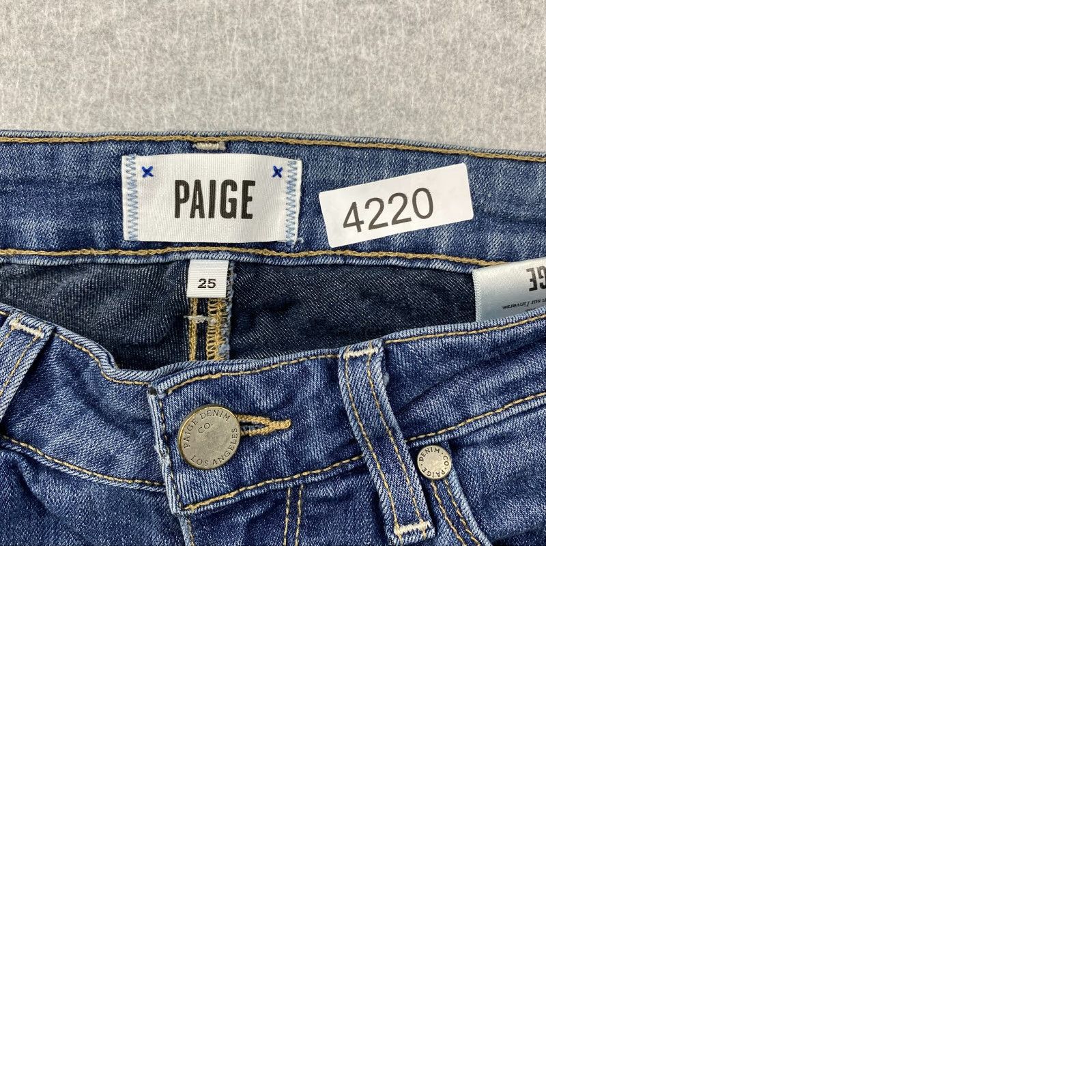 Paige Paige Verdugo jeans Womens 25 Blue Low Rise Ankle Distressed Stretch Denim 5-Pocket Modern Size 42" / US 20 - 10 Thumbnail