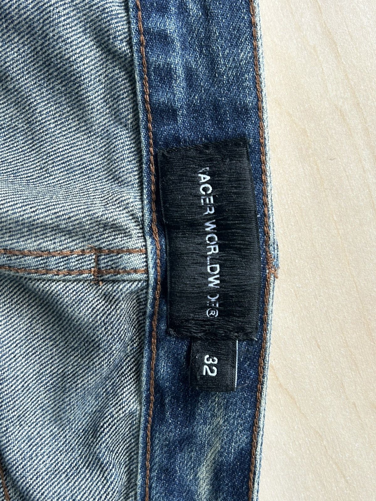 Racer worldwide distressed jeans