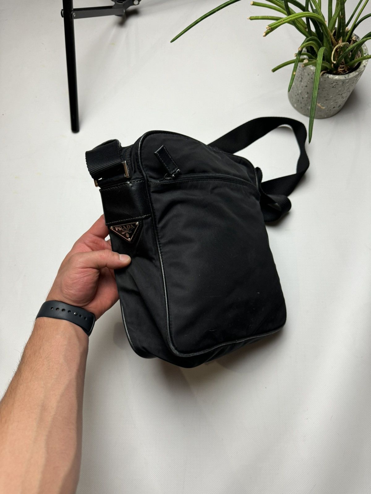 Prada Nylon Sling Bag Crossbody Bag in Black, Men's