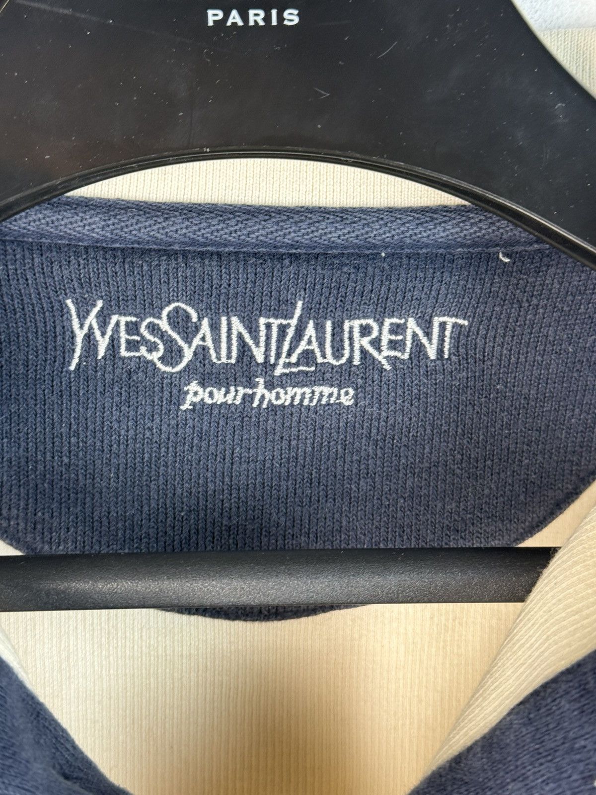 Yves Saint Laurent 90s YSL Sweatshirt White/Sweater Vintage Quarter Zip Up Size US XL / EU 56 / 4 - 8 Thumbnail