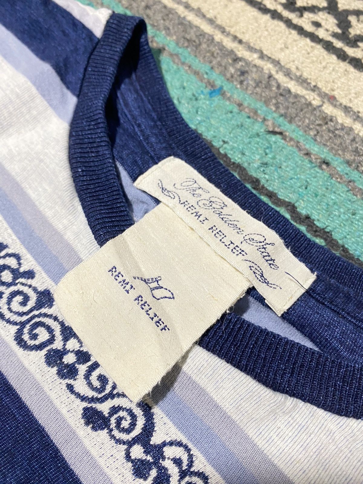 Remi Relief REMI RELIEF Jacquard Border Pocket Tee Size US S / EU 44-46 / 1 - 7 Thumbnail