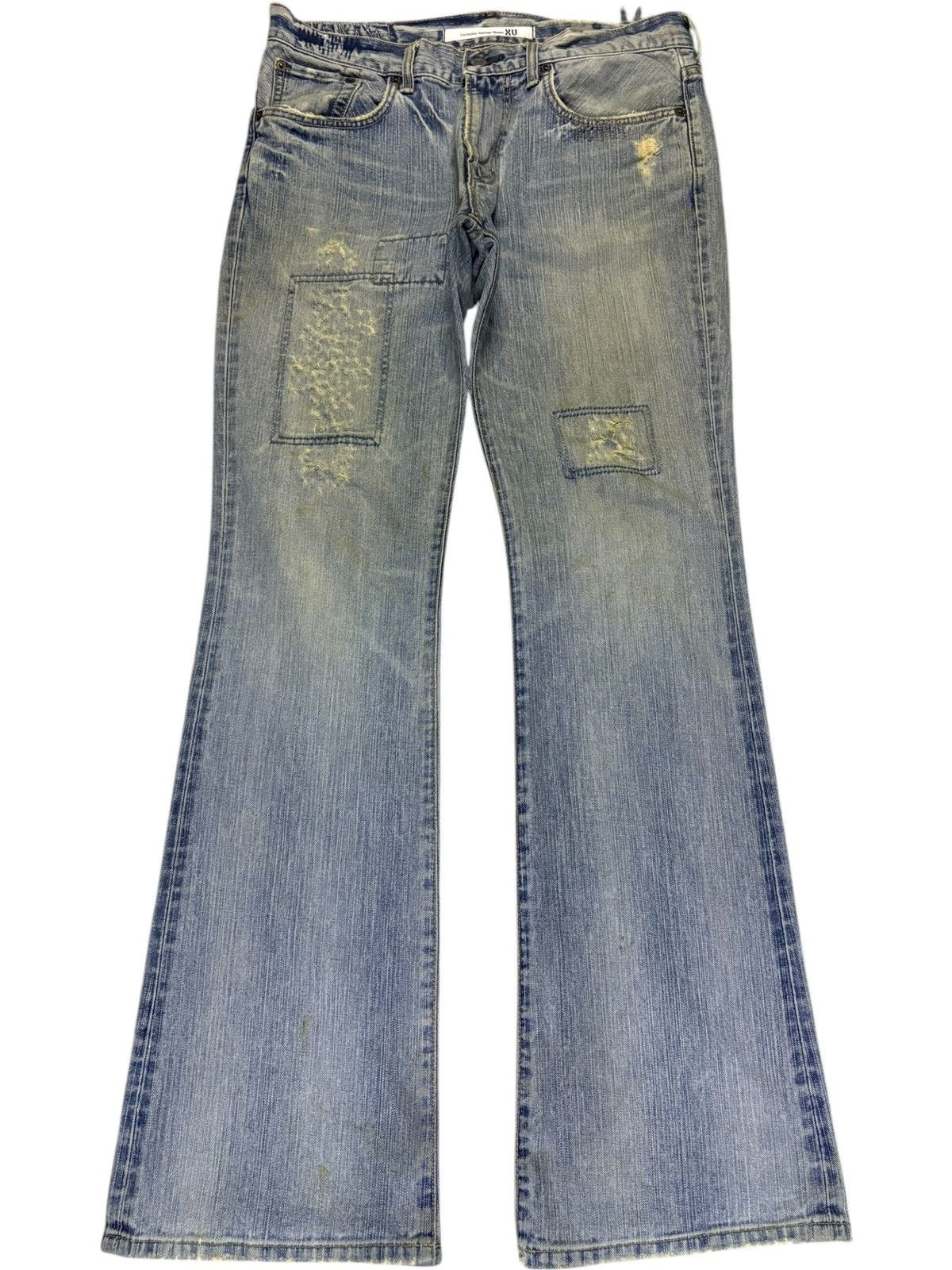 Edwin Exclusive Vintage Edwin Mud Wash Patched Flare Jeans Size US 34 / EU 50 - 1 Thumbnail