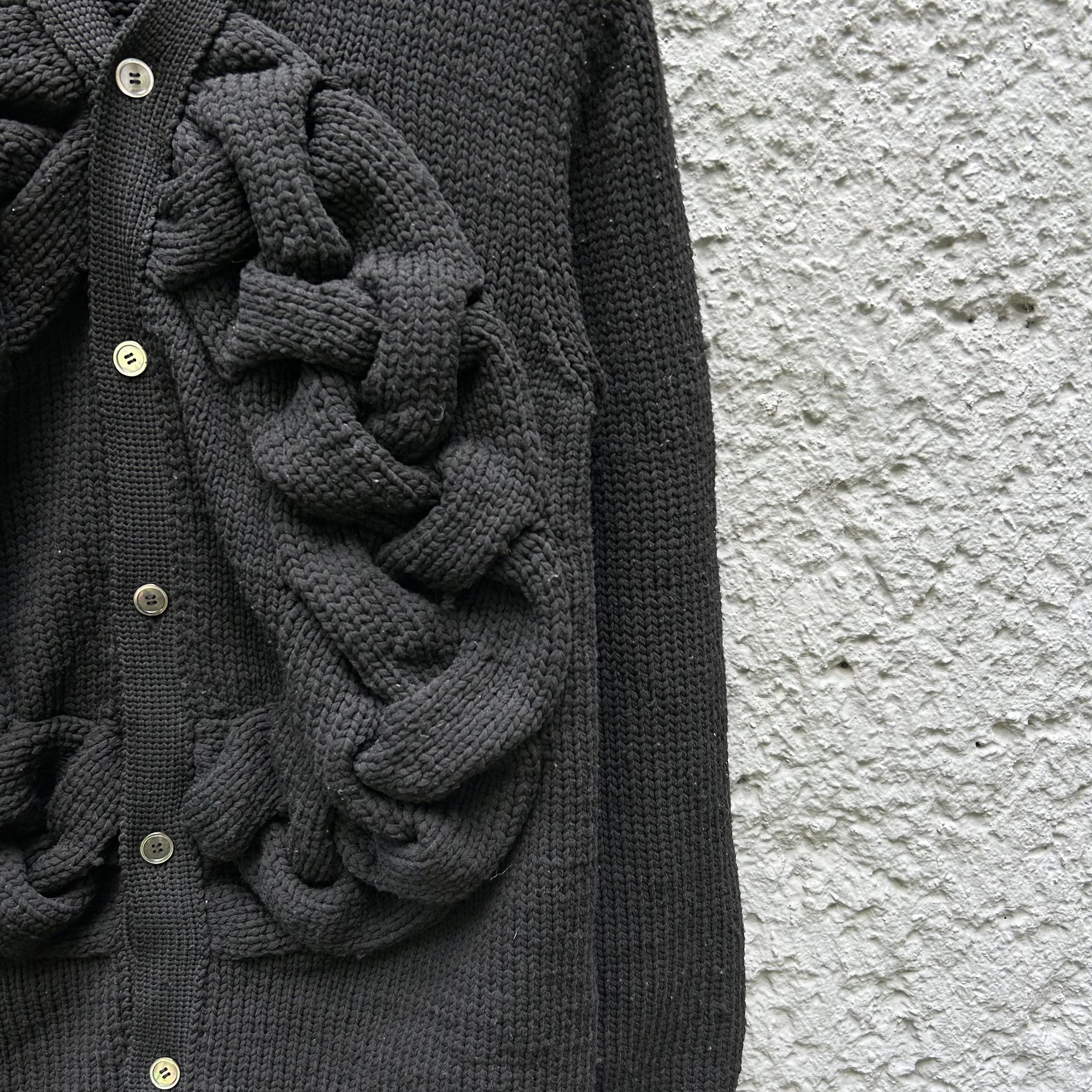Comme des Garcons Homme Plus CDG Homme Plus Black Oversized Knit Cardigan Sweater F/W23 Size US L / EU 52-54 / 3 - 5 Thumbnail