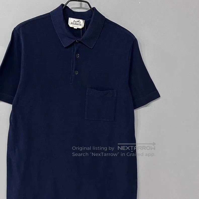 Hermes Hermes Deep blue pocket embroidered short sleeve Size M / US 6-8 / IT 42-44 - 2 Thumbnail