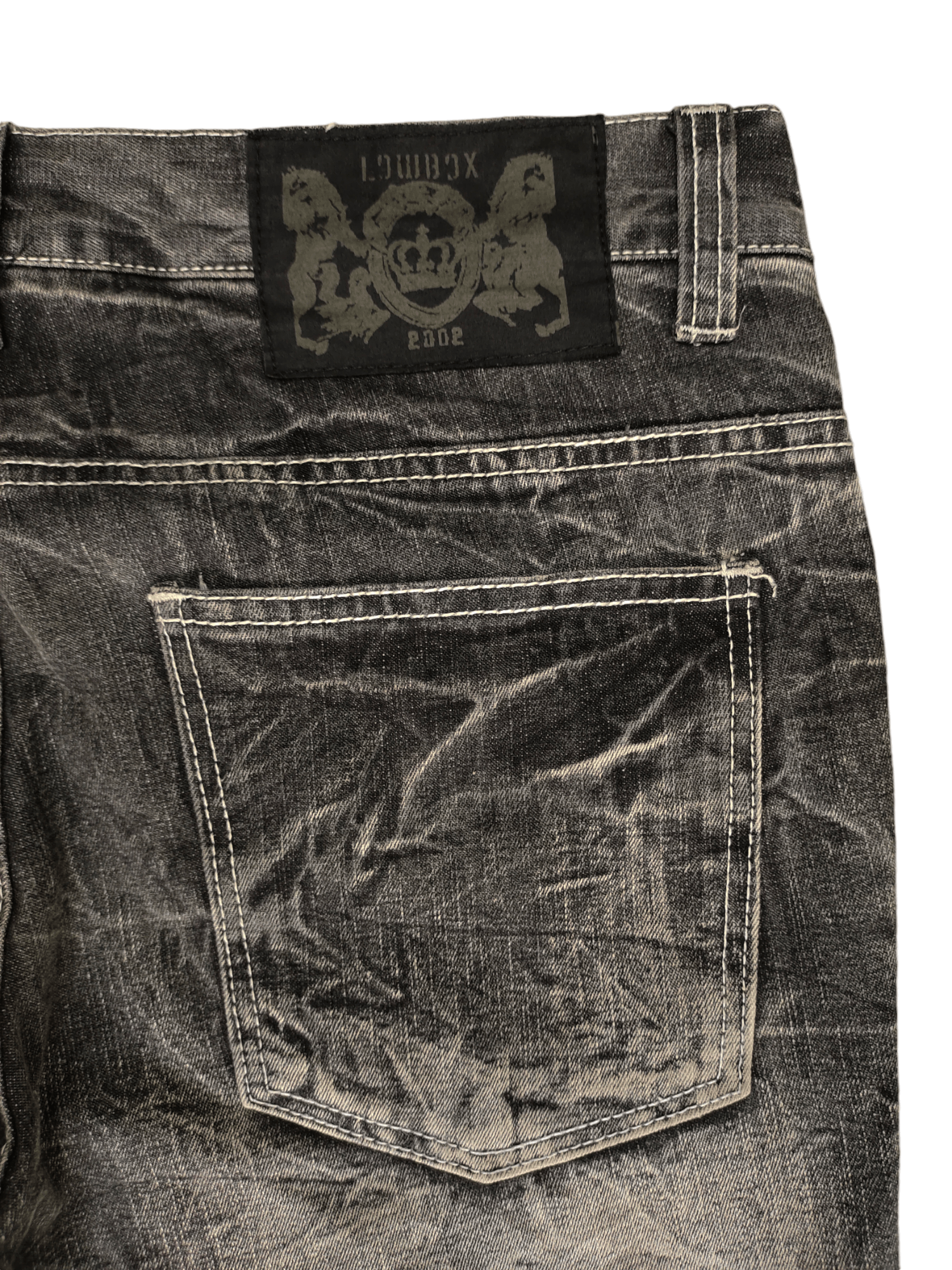 LOWBOX Vintage Y2k Lowbox Clawmark Distress Faded Patchwork Jeans Size US 34 / EU 50 - 15 Thumbnail