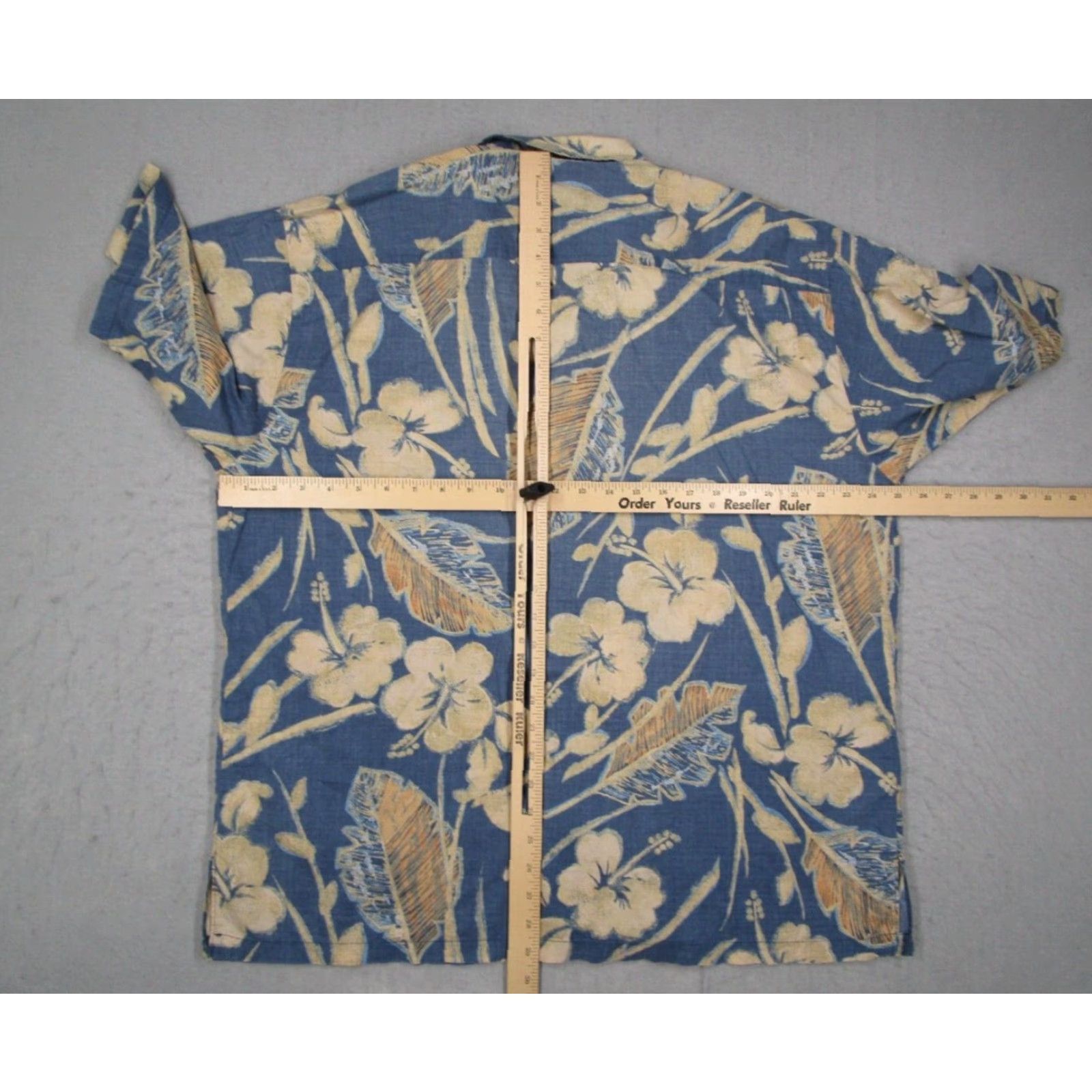 Tori Richard VINTAGE Tori Richard Shirt Men XL Blue Floral Short Sleeve Button-Up Hawaiian Cotton Lawn USA Size US XL / EU 56 / 4 - 5 Thumbnail