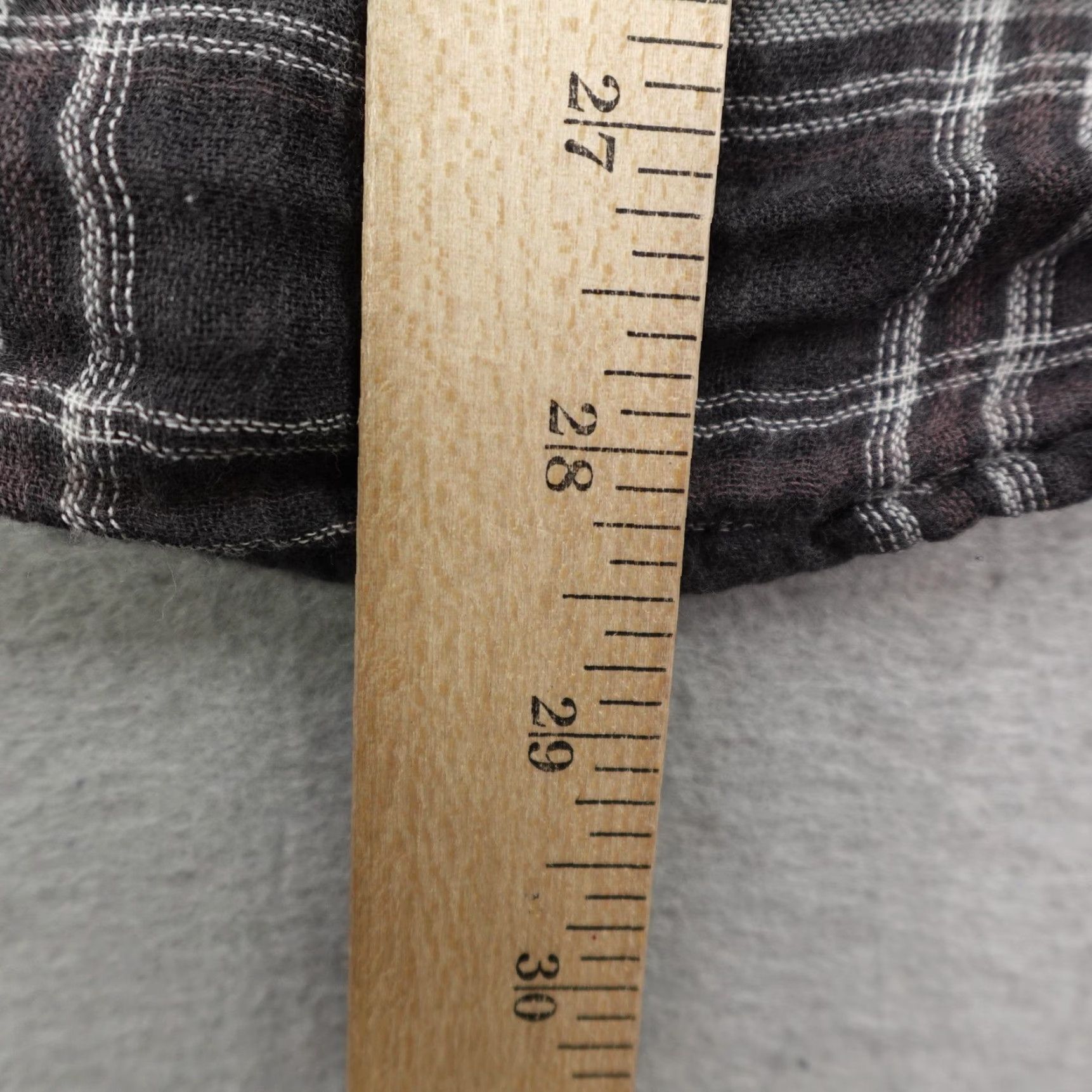 The Territory Ahead Territory Ahead Shirt Womens Medium Gray Plaid Ruffle Trim Button Front Flannel Size M / US 6-8 / IT 42-44 - 6 Thumbnail