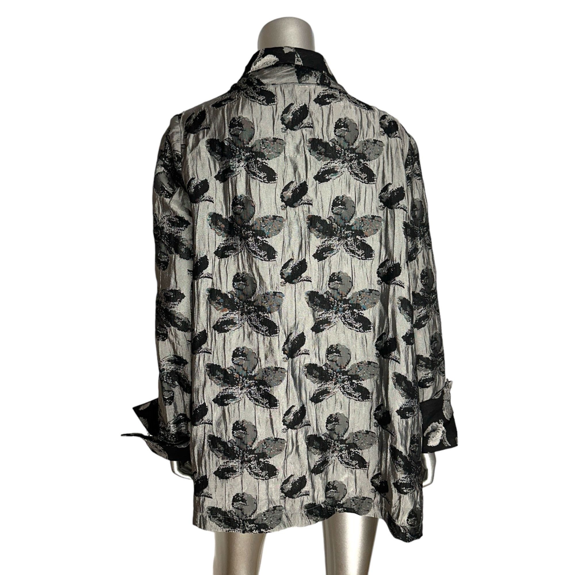 Vintage Criselda Lontok Gray & Black Floral Button-Front Tunic Jack Size XL / US 12-14 / IT 48-50 - 12 Thumbnail