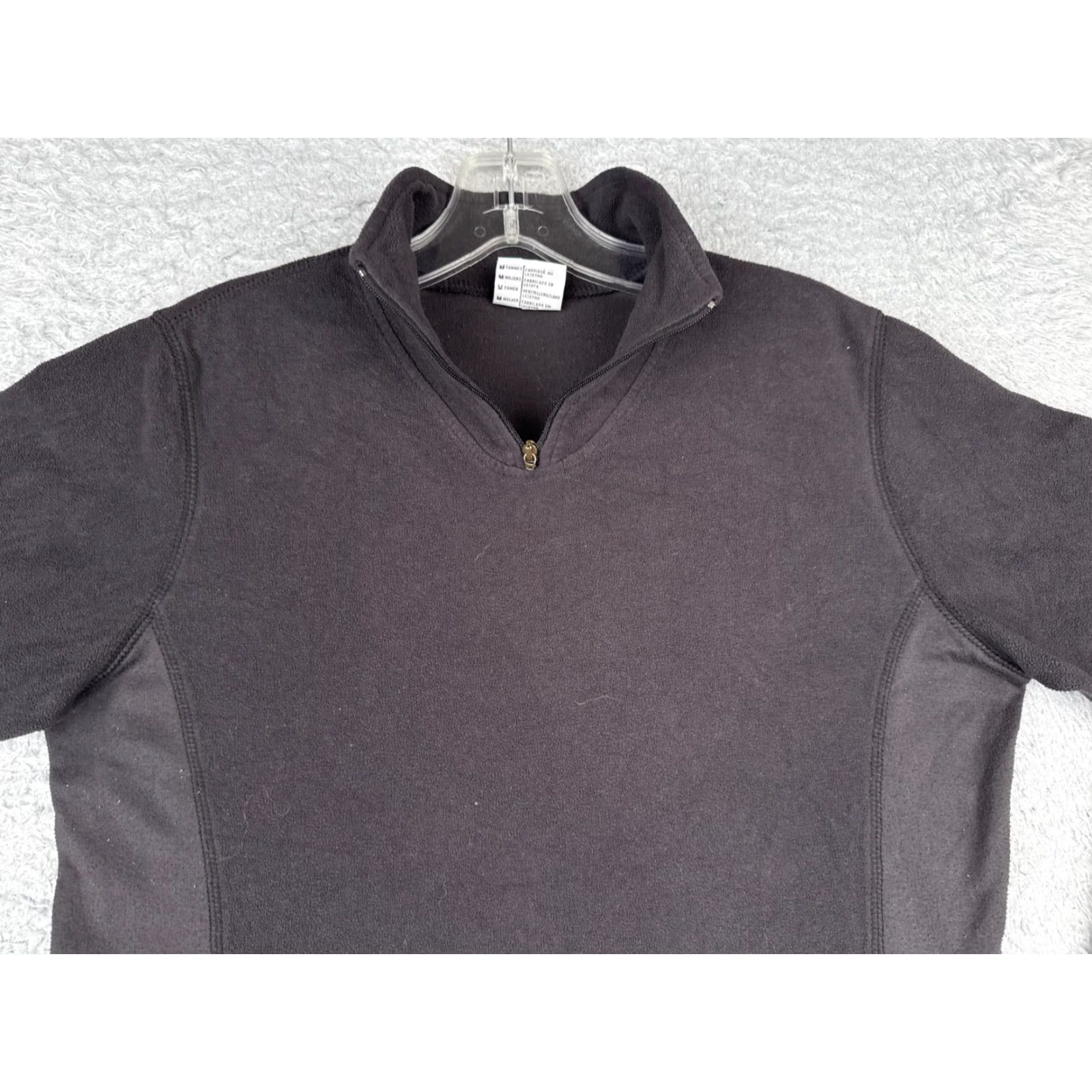 Vintage Columbia Sweatshirt Women Medium Black 1/4 Zip Pullover 100% Polyester Fleece Size M / US 6-8 / IT 42-44 - 4 Thumbnail