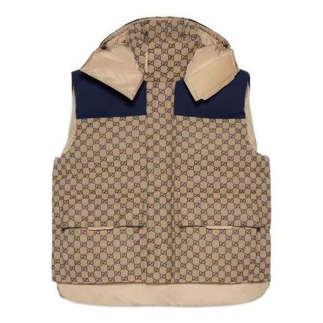 Gucci o1loc1c0226 710586 GG Canvas Down Vest With Detachable Hood Size US XL / EU 56 / 4 - 1 Thumbnail