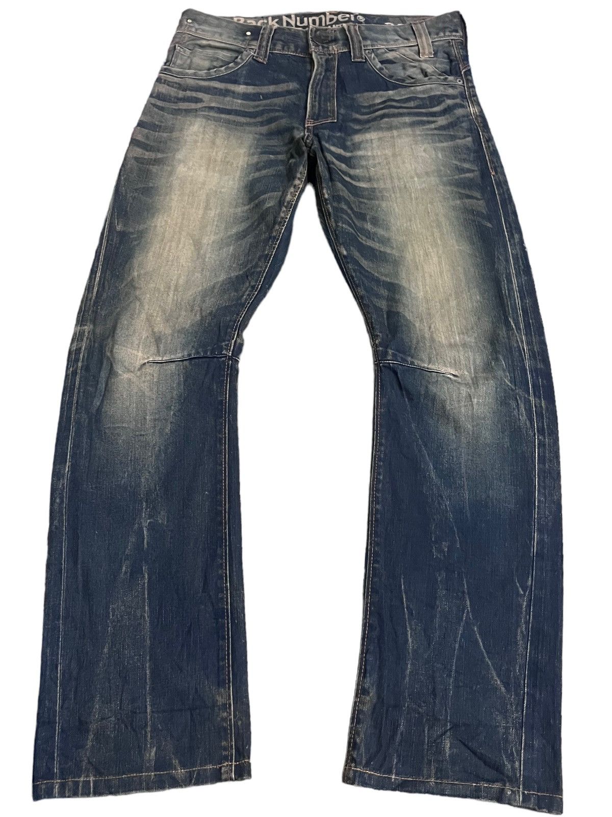 Japanese Brand Vintags Mudwash Back Number Curve Style Jeans Size US 33 - 1 Thumbnail