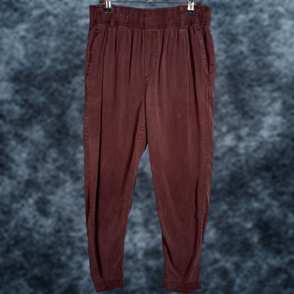 Gap Gap Burgundy Lyocell Blend Tapered Pants Size 4 Womens Size 27" / US 4 / IT 40 - 1 Thumbnail