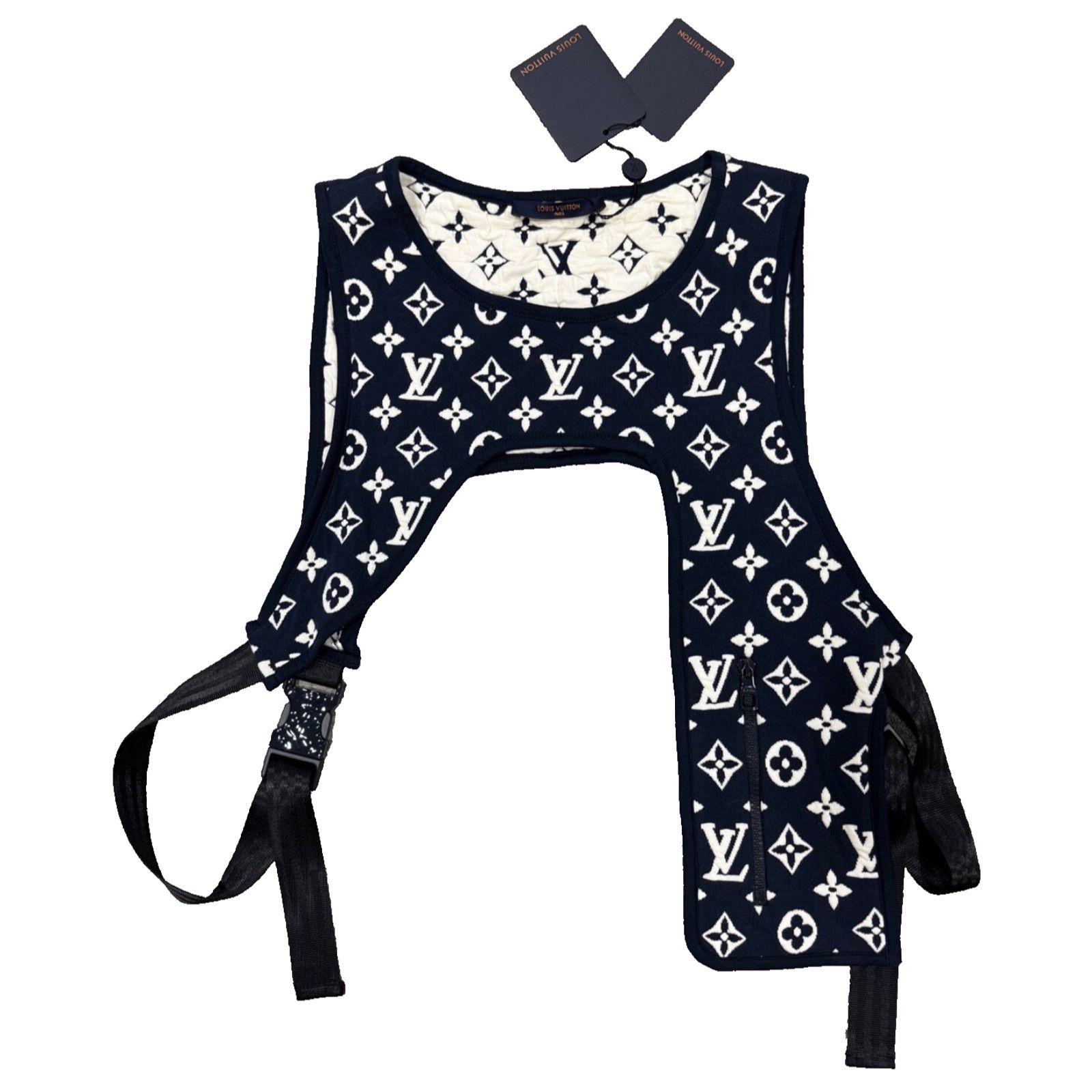 Louis Vuitton Louis Vuitton Monogram Logo Blue White Mid Layer Vest Medium Size US M / EU 48-50 / 2 - 1 Thumbnail