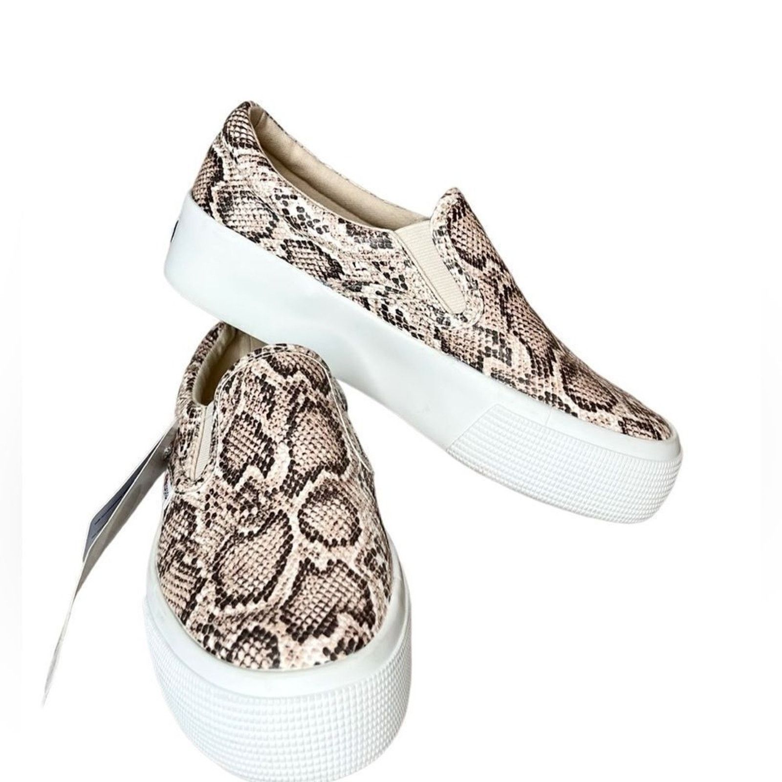 Superga Superga Faux Snakeskin Beige Platform Slip On Sneakers 5.5 Size US 5.5 / IT 35.5 - 1 Thumbnail