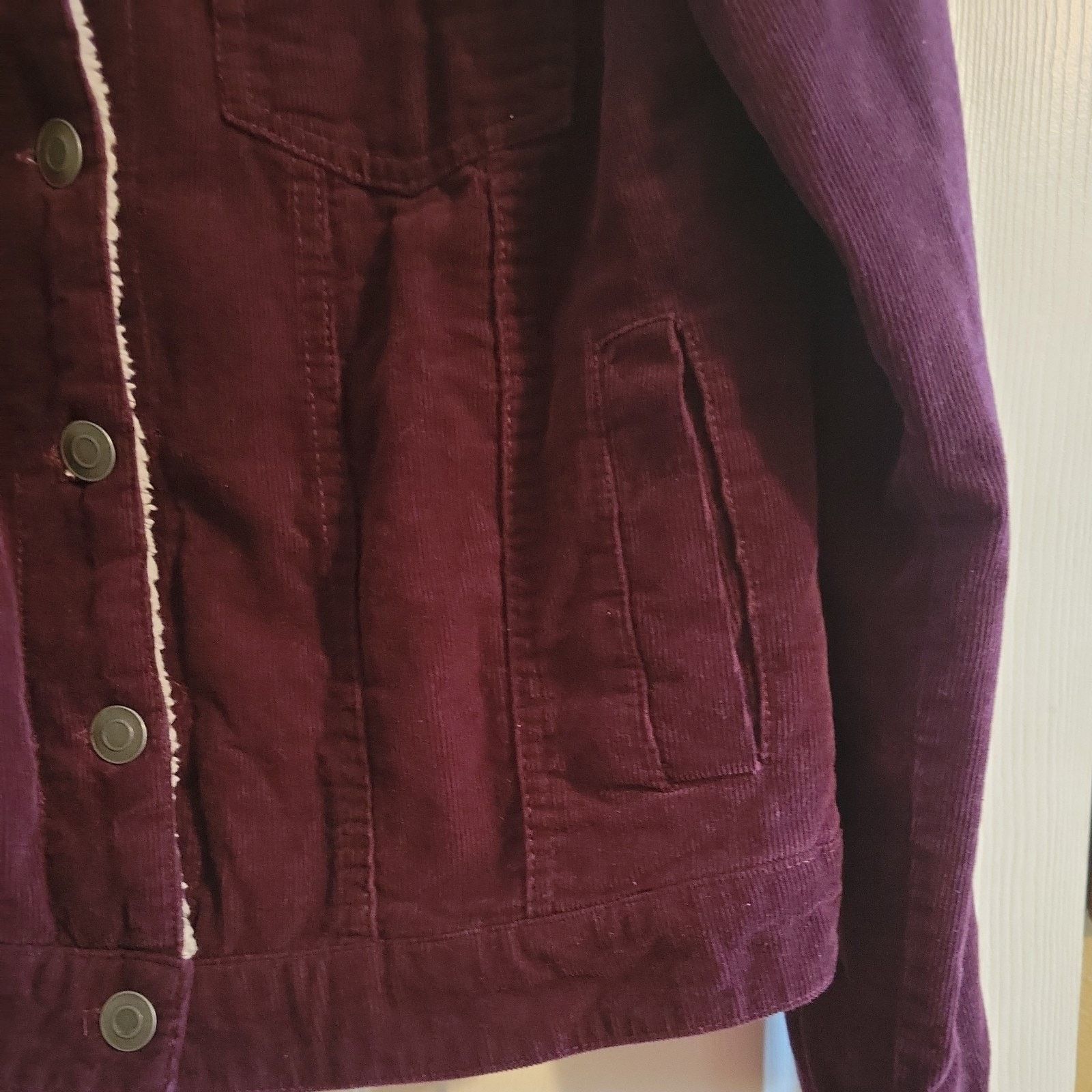 The Unbranded Brand ASHLEY Trucker Coat 26 International Size L Purple Corduroy Size L / US 10 / IT 46 - 4 Thumbnail