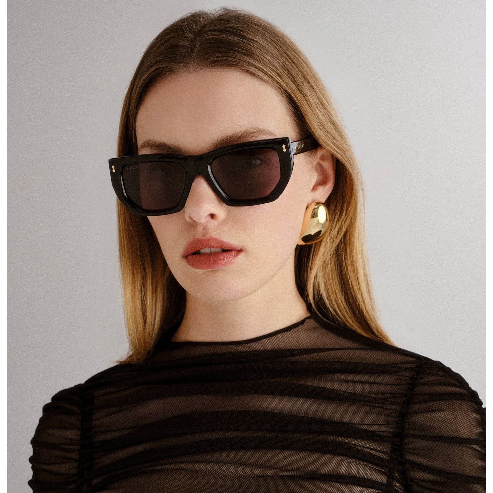 Gucci NEW Gucci Sunglasses GG1520 S 001 Black Grey Women Authentic Size ONE SIZE - 1 Thumbnail