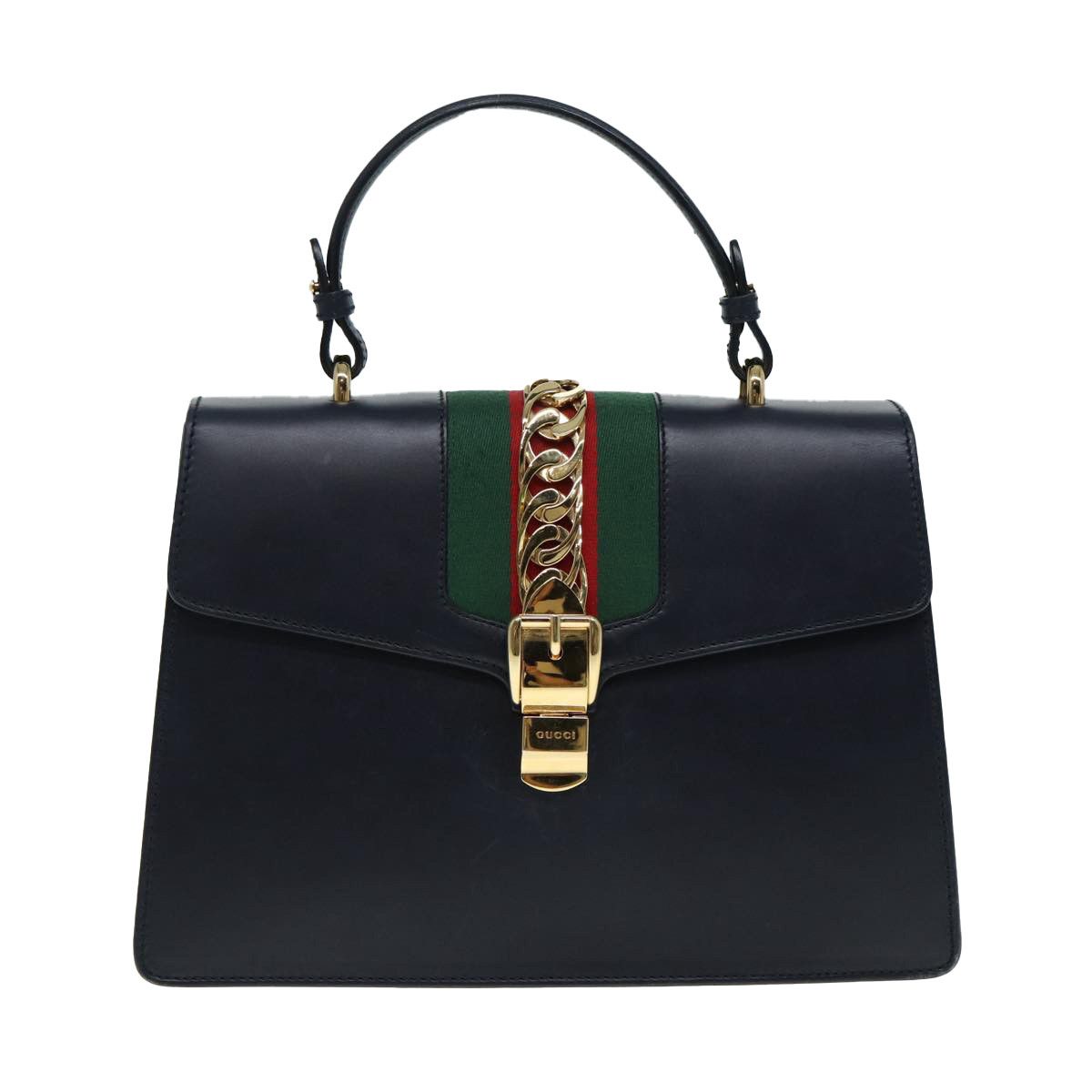 Gucci Sylvie Black Leather Handbag (Pre-Owned) Size ONE SIZE - 1 Thumbnail