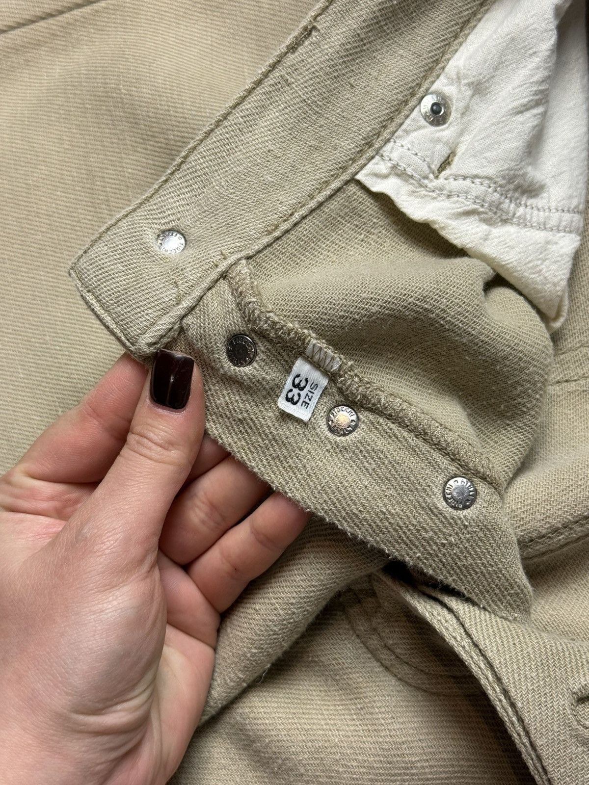 Armani AJ Armani Jeans Vintage Metal Logo Men’s Linen Chino Pants Size US 33 - 13 Thumbnail