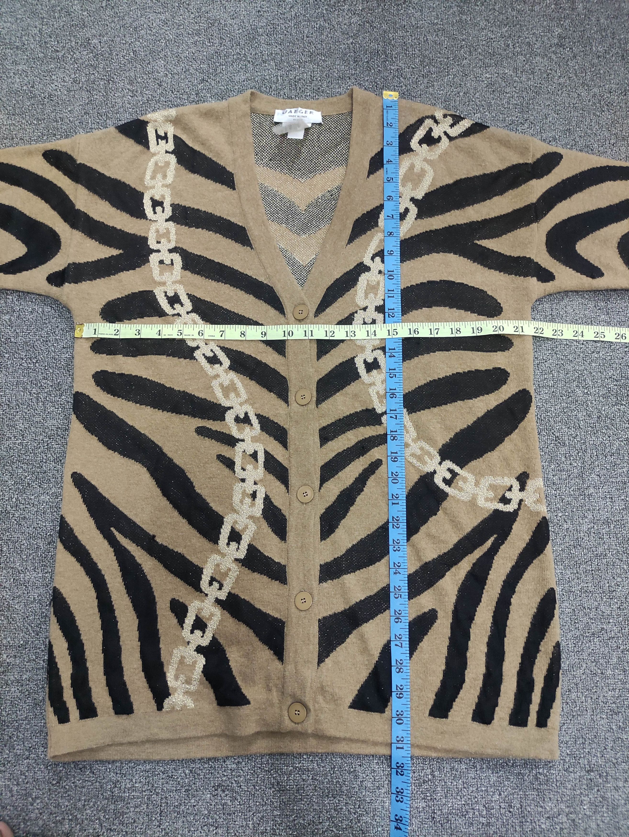 Jaeger Vintage Jaeger Wool Cardigan Chain Design Size M / US 6-8 / IT 42-44 - 7 Thumbnail