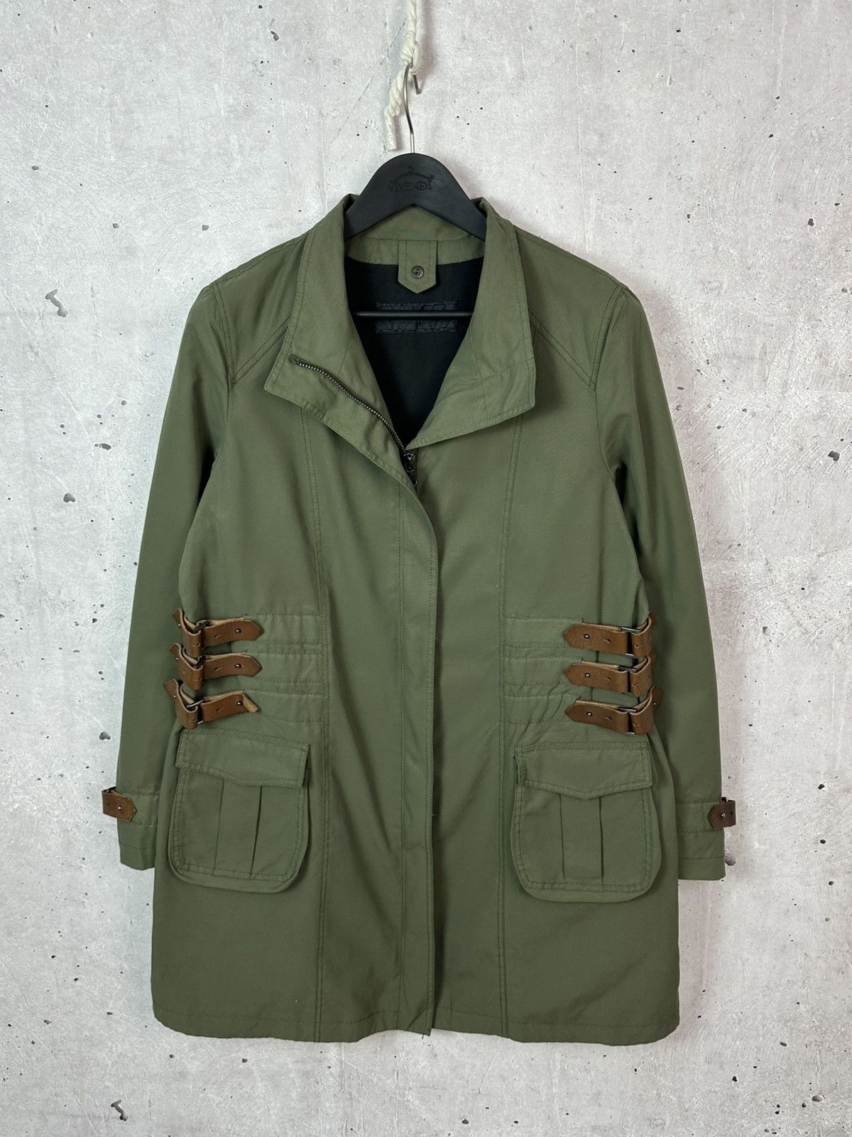Vintage Benedetta Novi Leather Belts Khaki Made in Italy Jacket Size M / US 6-8 / IT 42-44 - 1 Thumbnail