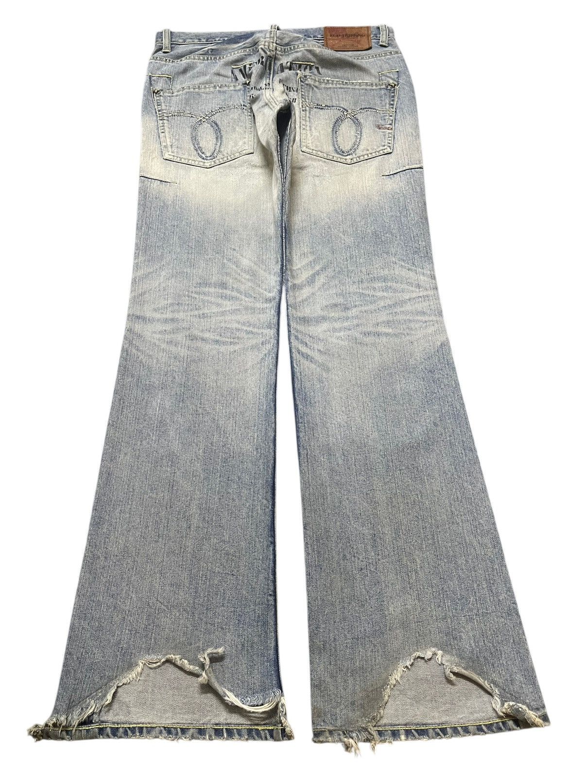 Ego Tripping Vintage Japan Ego Tripping Faded Distressed Flare Jeans Size US 32 / EU 48 - 2 Thumbnail