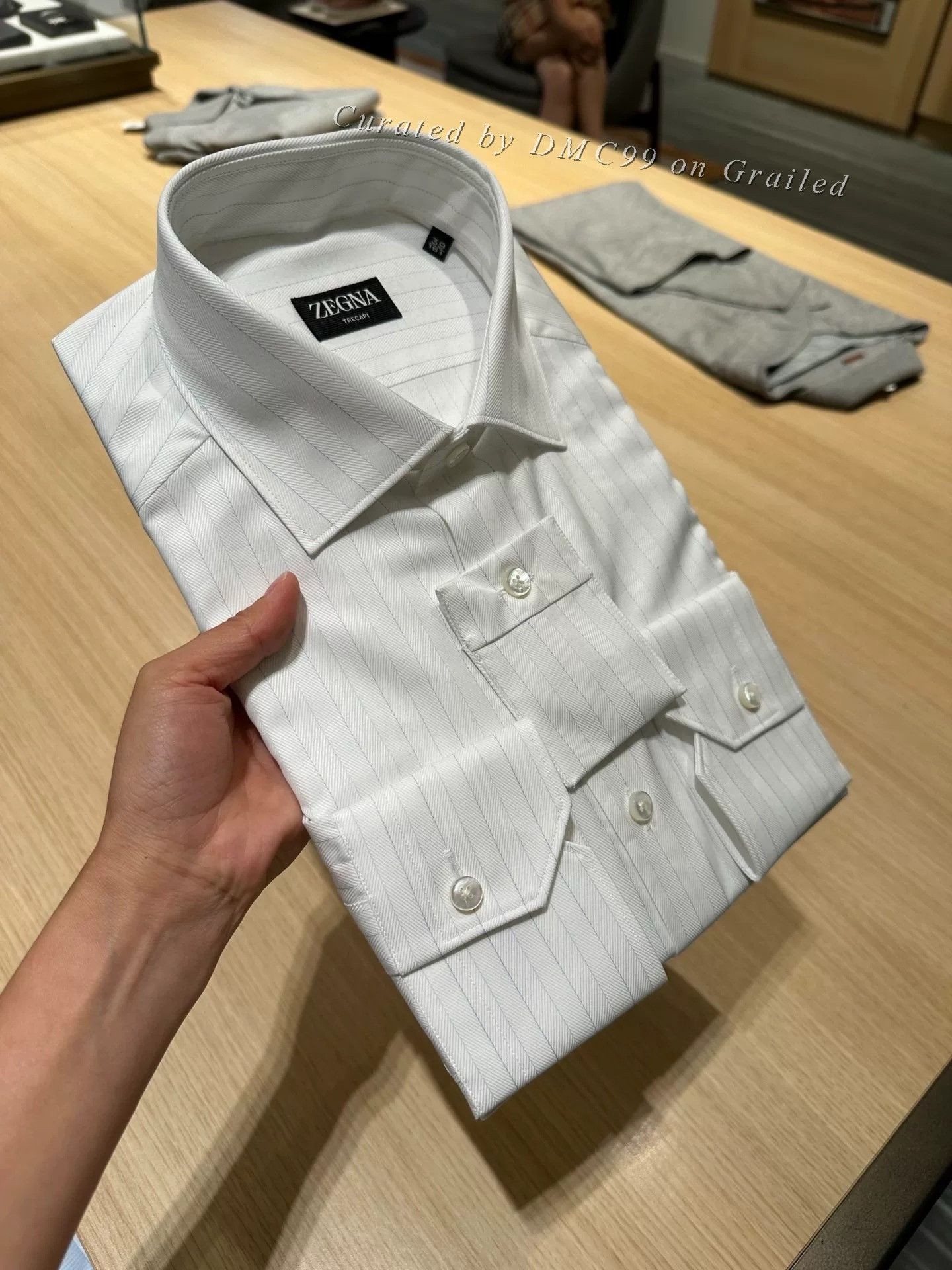 Ermenegildo Zegna Zegna Slim Fit White Long Sleeve Shirt Size US S / EU 44-46 / 1 - 5 Thumbnail