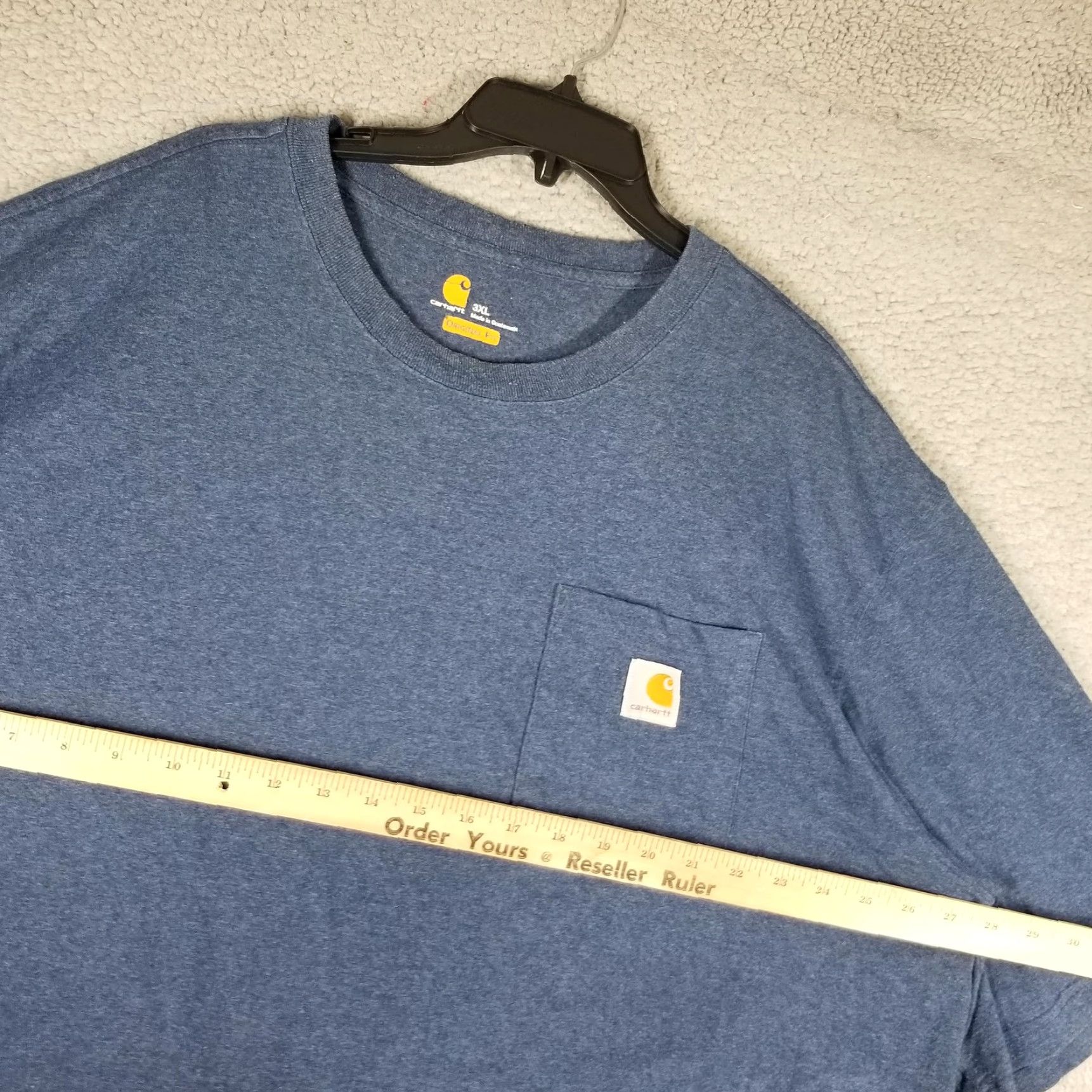Carhartt Carhartt Mens 3XL Blue Heather K87 Workwear Pocket Original Fit Tee Shirt Size US XXL / EU 58 / 5 - 7 Thumbnail