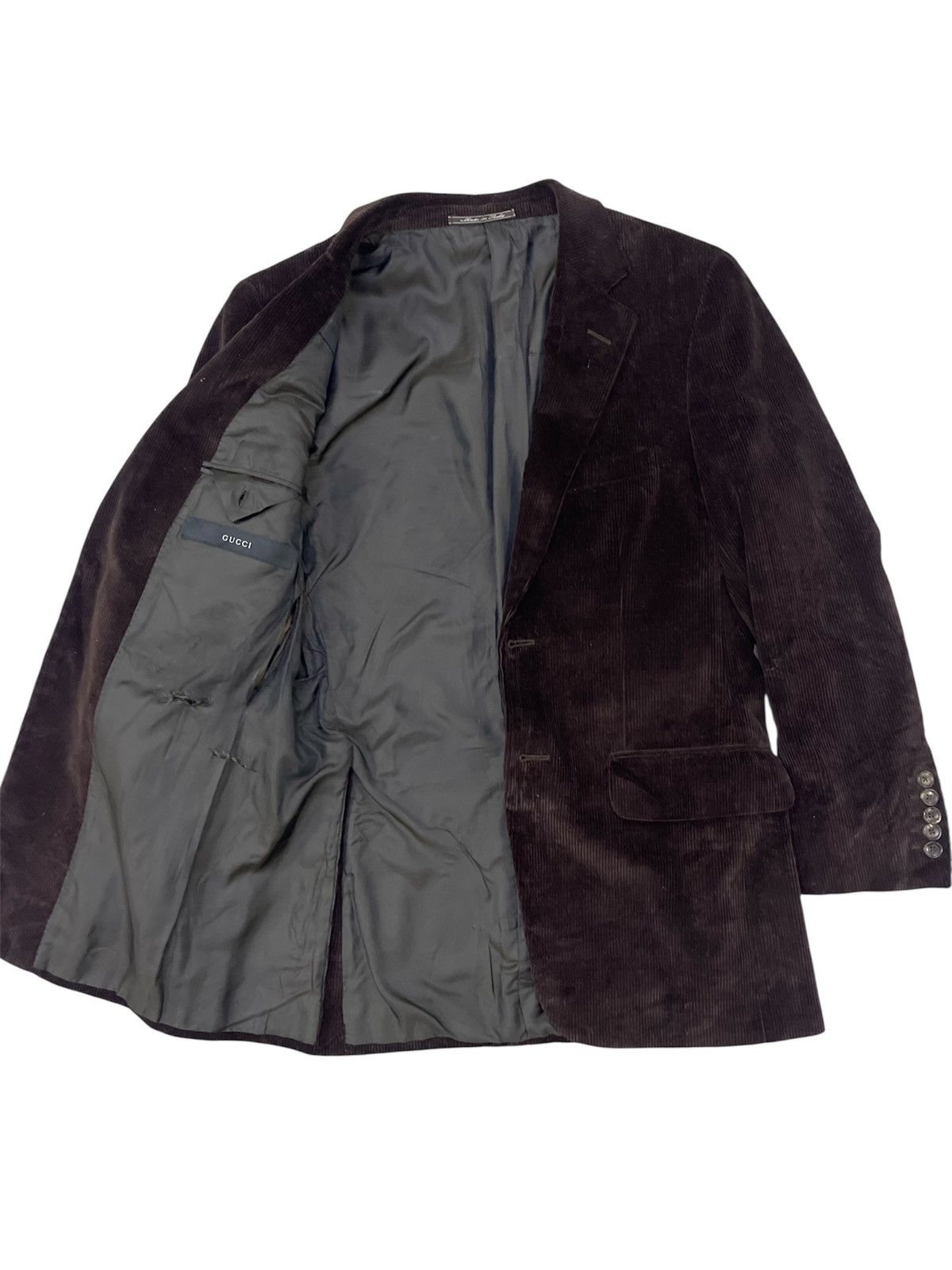 Gucci GUCCI brown cudroy coat jacket Size 44R - 2 Thumbnail