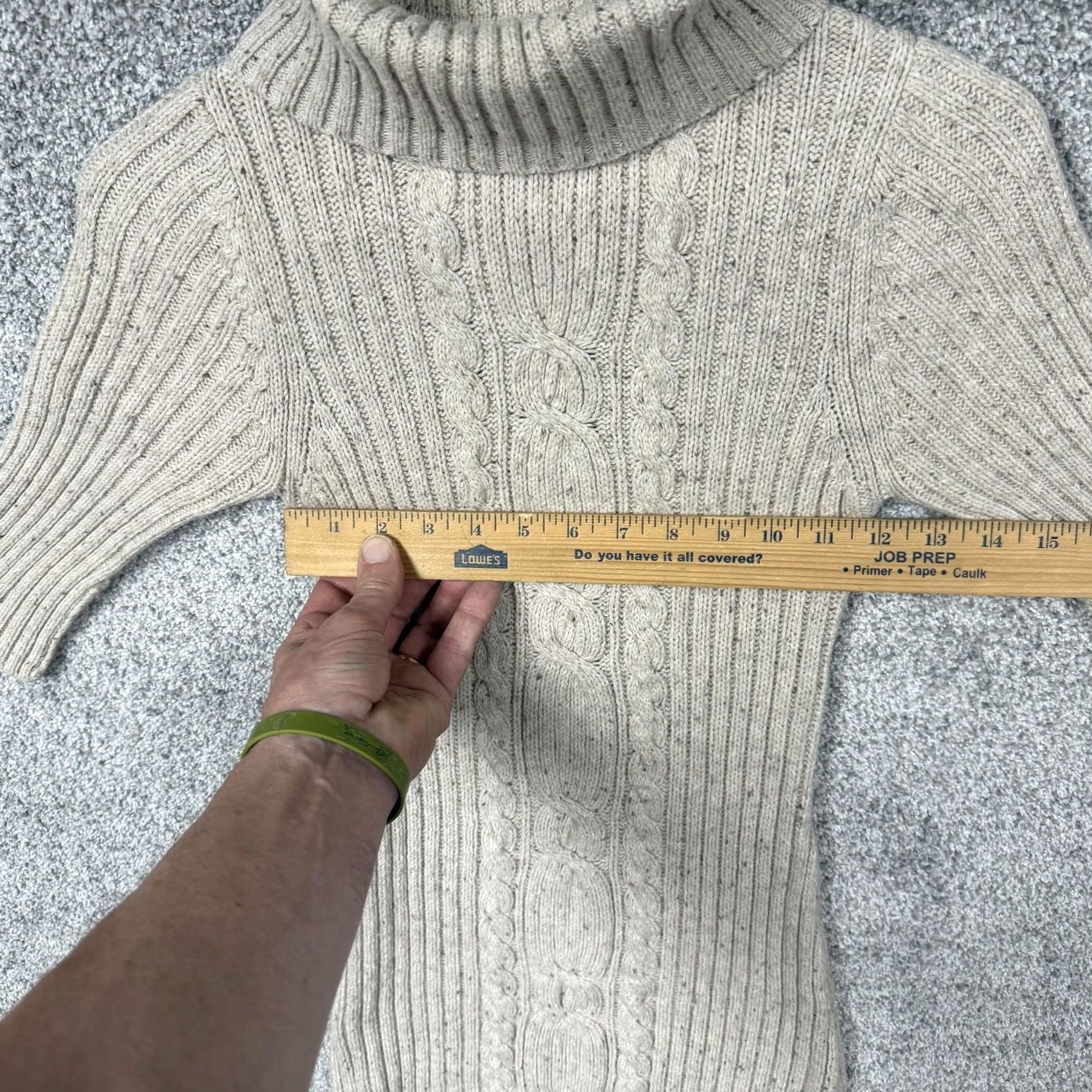 Old Navy VINTAGE Old Navy Sweater Dress M Beige Knit Turtleneck Knitwear Casual Bohemian Retro Ski Crew Neck Pullover Knee Length Womens Size M / US 6-8 / IT 42-44 - 4 Thumbnail