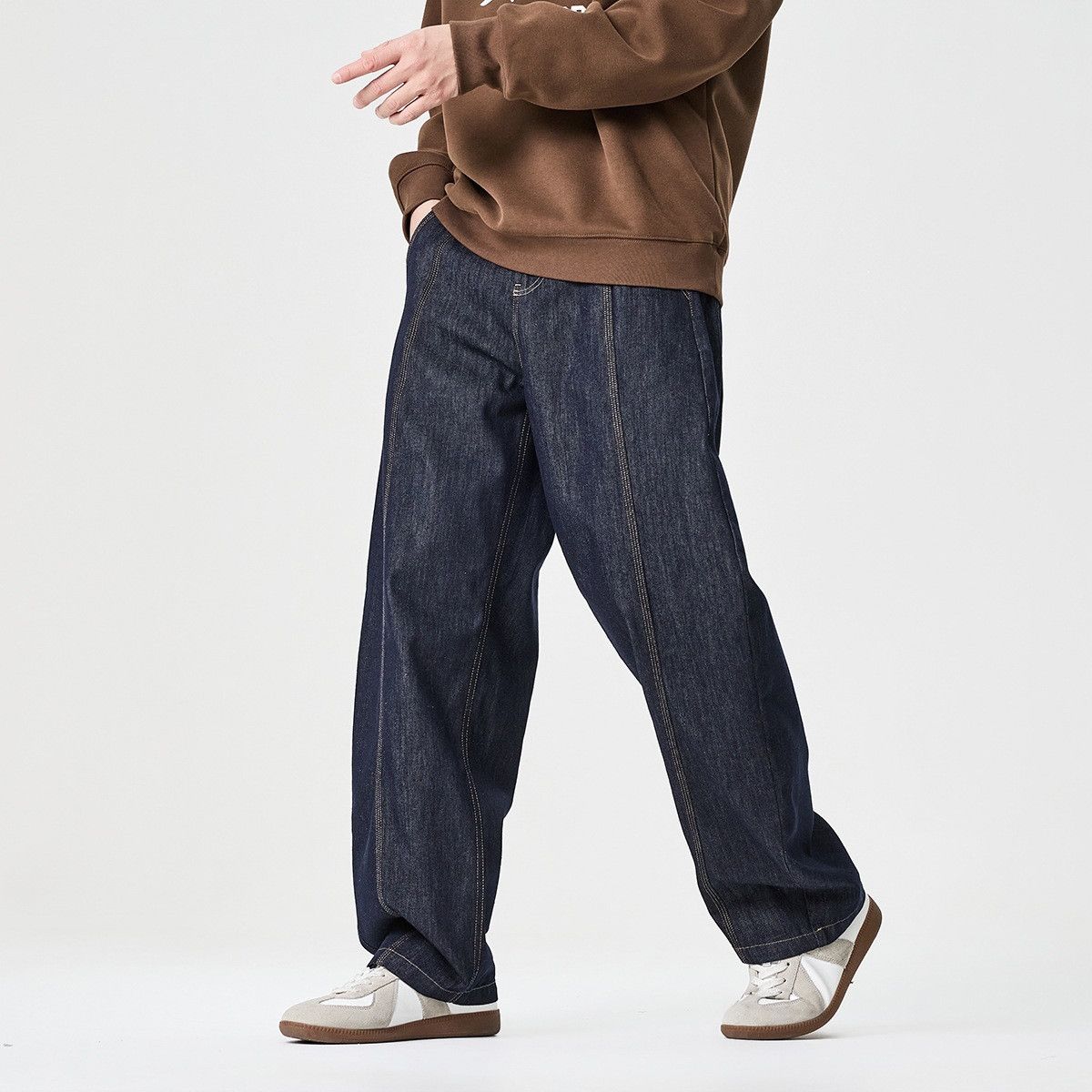 Jean Retro washed men's trendy loose curved trousers casual Size US 32 / EU 48 - 5 Thumbnail
