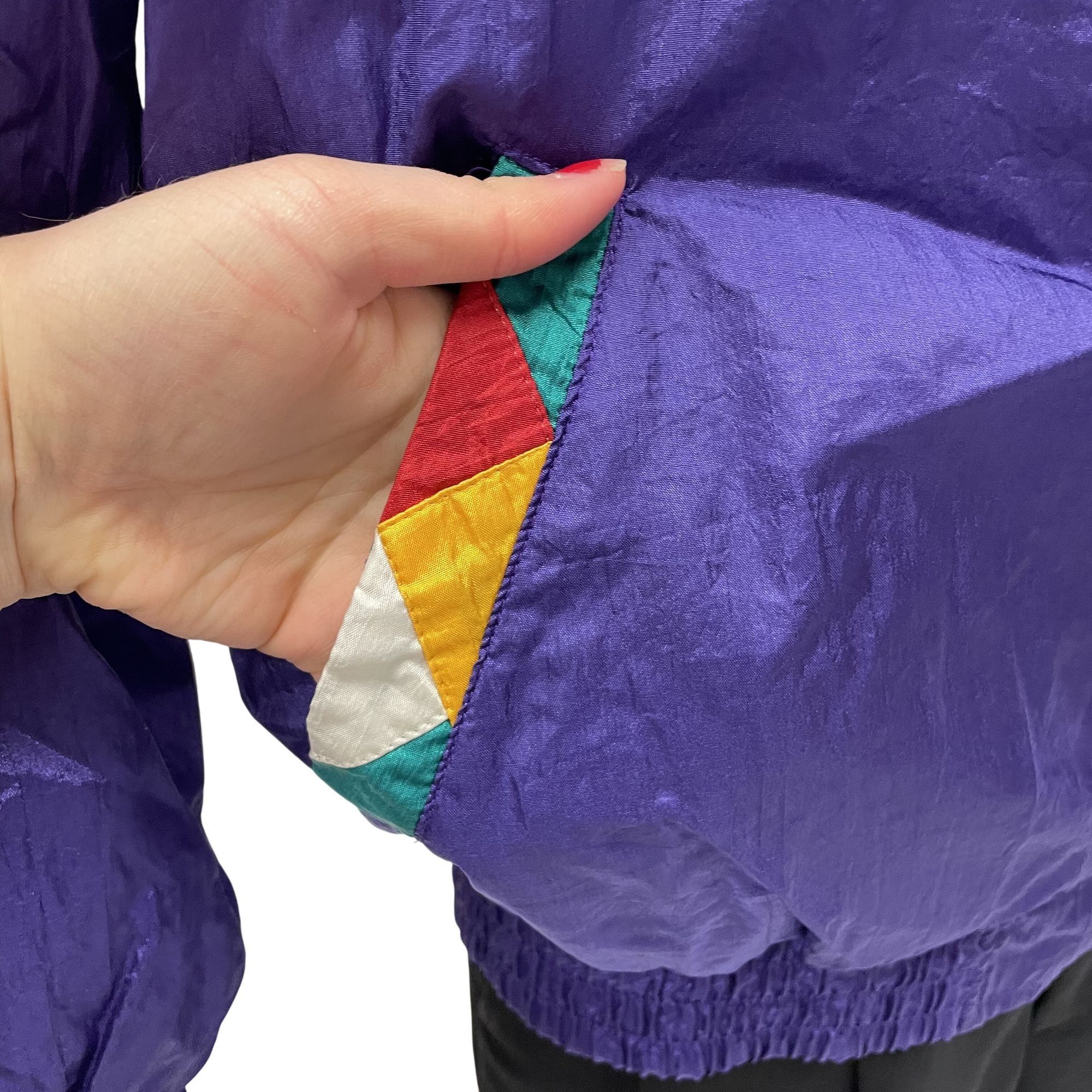 Other Vtg VIOLET GEOMETRIC Windbreaker Ski STREETWEAR Jacket Size XL / US 12-14 / IT 48-50 - 8 Thumbnail