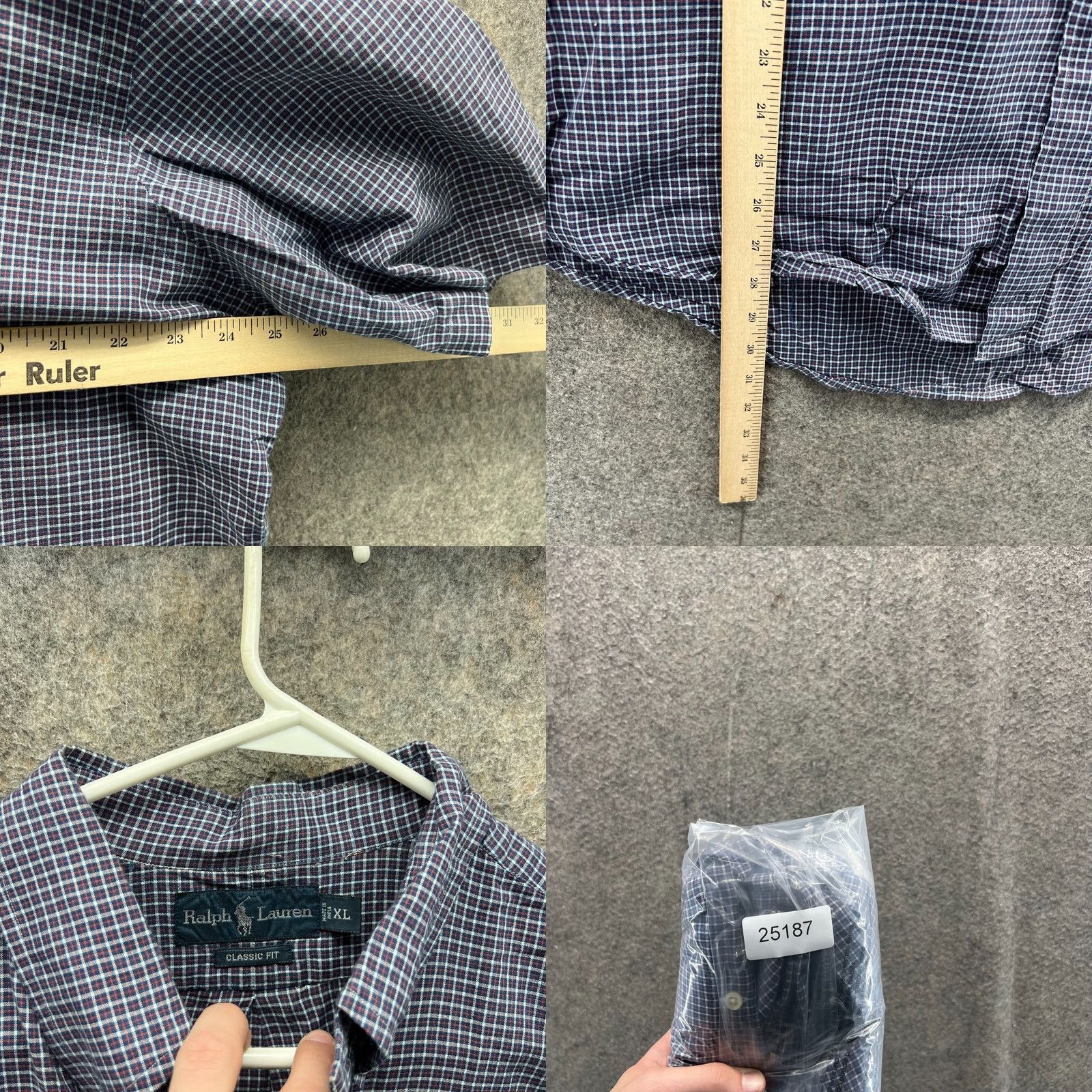 Ralph Lauren VINTAGE Ralph Lauren Shirt Men XL Blue Windowpane Button Down Classic Short Sleeve Vtg Size US XL / EU 56 / 4 - 8 Thumbnail