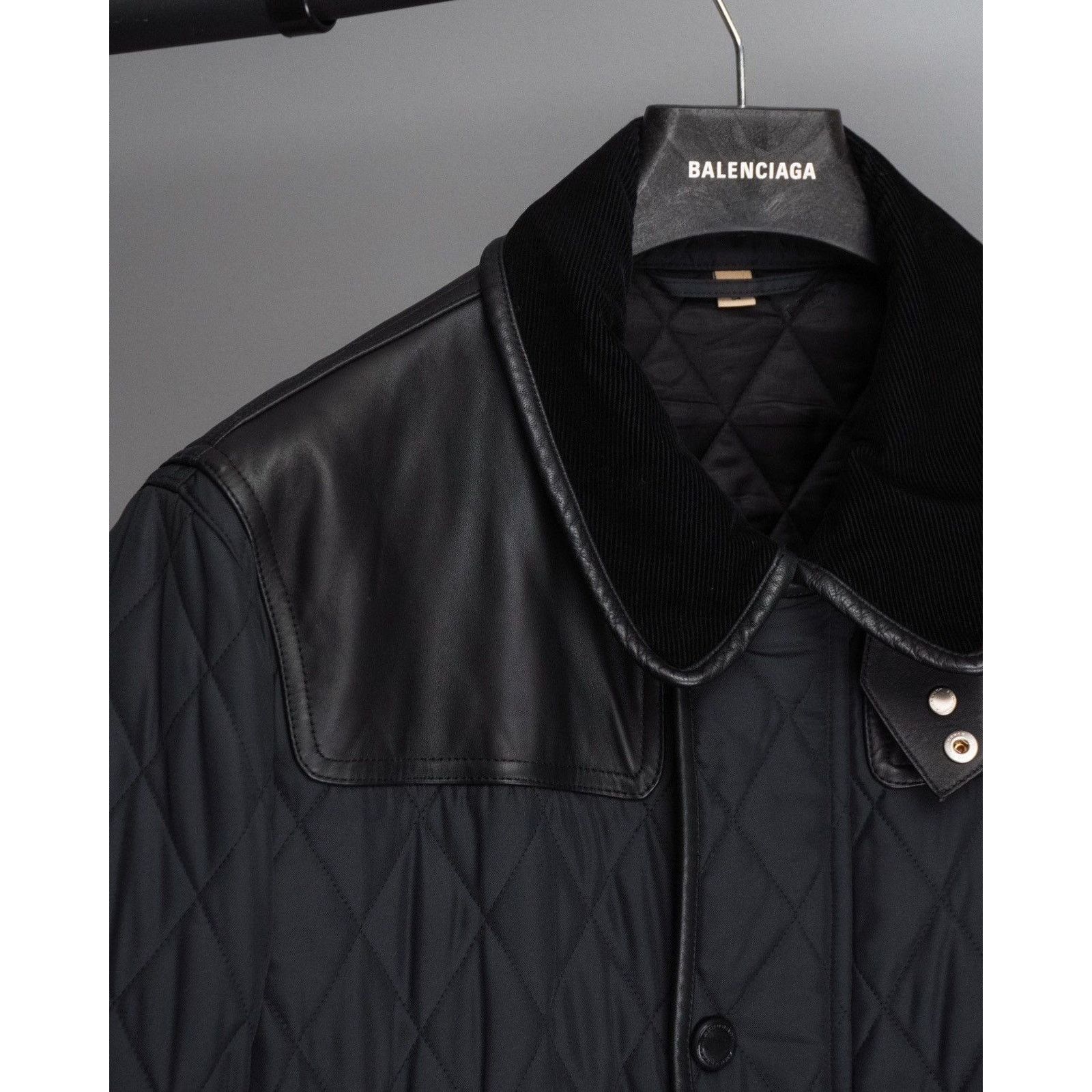 Burberry Burberry quilted cord collar black lamb leather jacket Size US L / EU 52-54 / 3 - 5 Thumbnail