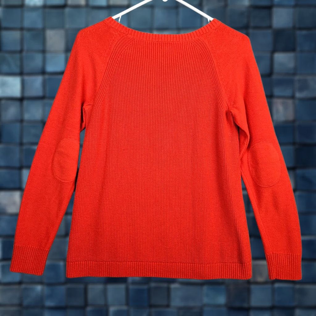 Talbots TALBOTS Women's Orange Long Sleeve Crew neck Elbow patch Sweater Size S Size S / US 4 / IT 40 - 1 Thumbnail