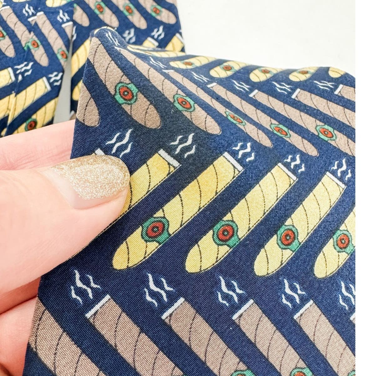 Vicky Davis × Vintage Vicky Davis "Light Up" cigar vintage 100% silk tie 4" w Size ONE SIZE - 5 Thumbnail