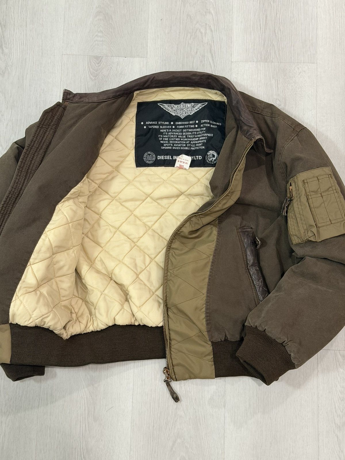 Diesel Vtg Diesel Motorcycle Riders Bomber Jacket Leather Collar M Size US M / EU 48-50 / 2 - 9 Thumbnail