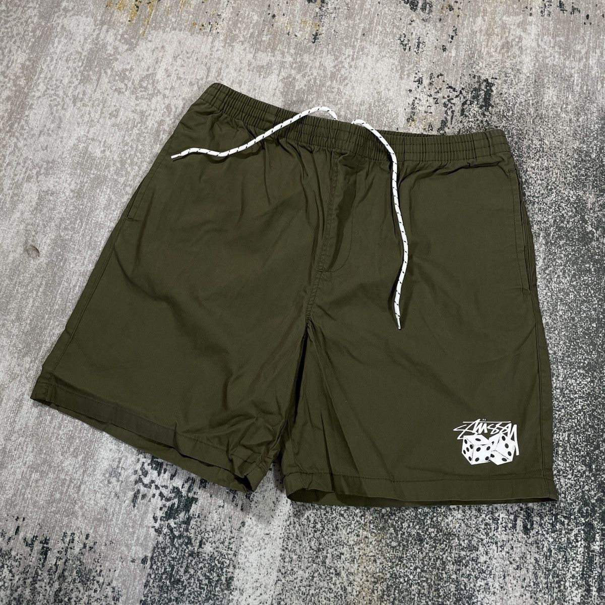 image of Stussy Shorts Army Green 30 " Roll Dice ", Men's