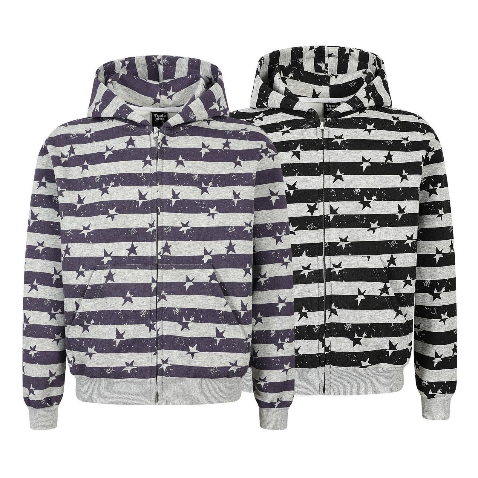 Other Gray Star Print Striped Zip-Up Hoodie Size US M / EU 48-50 / 2 - 5 Thumbnail