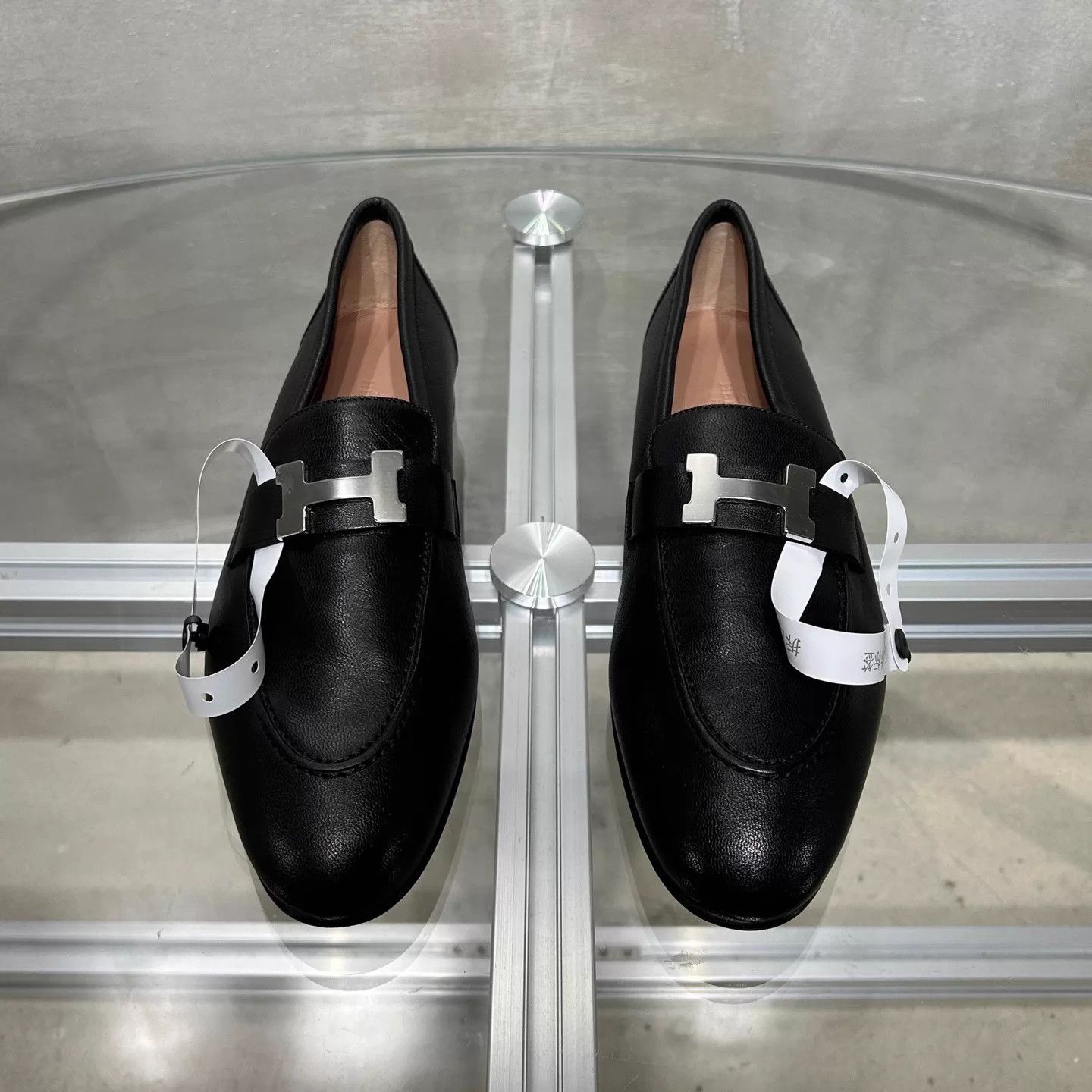 Hermes Hermes Black Classic Loafer Silver Buckle 38.5 EU New In Box Size US 8 / IT 38 - 1 Thumbnail