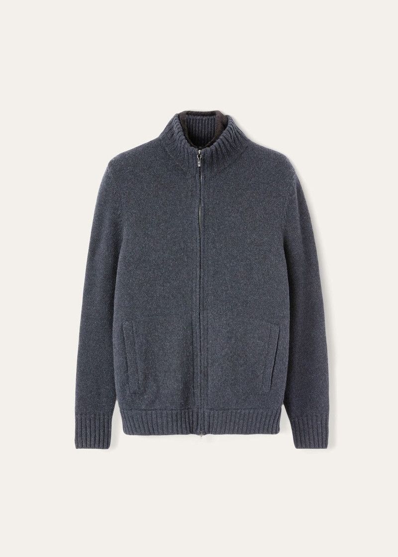 Loro Piana o1w1db10226 FAM3908 Colman Bomber Jacket in Grey Size US L / EU 52-54 / 3 - 1 Thumbnail