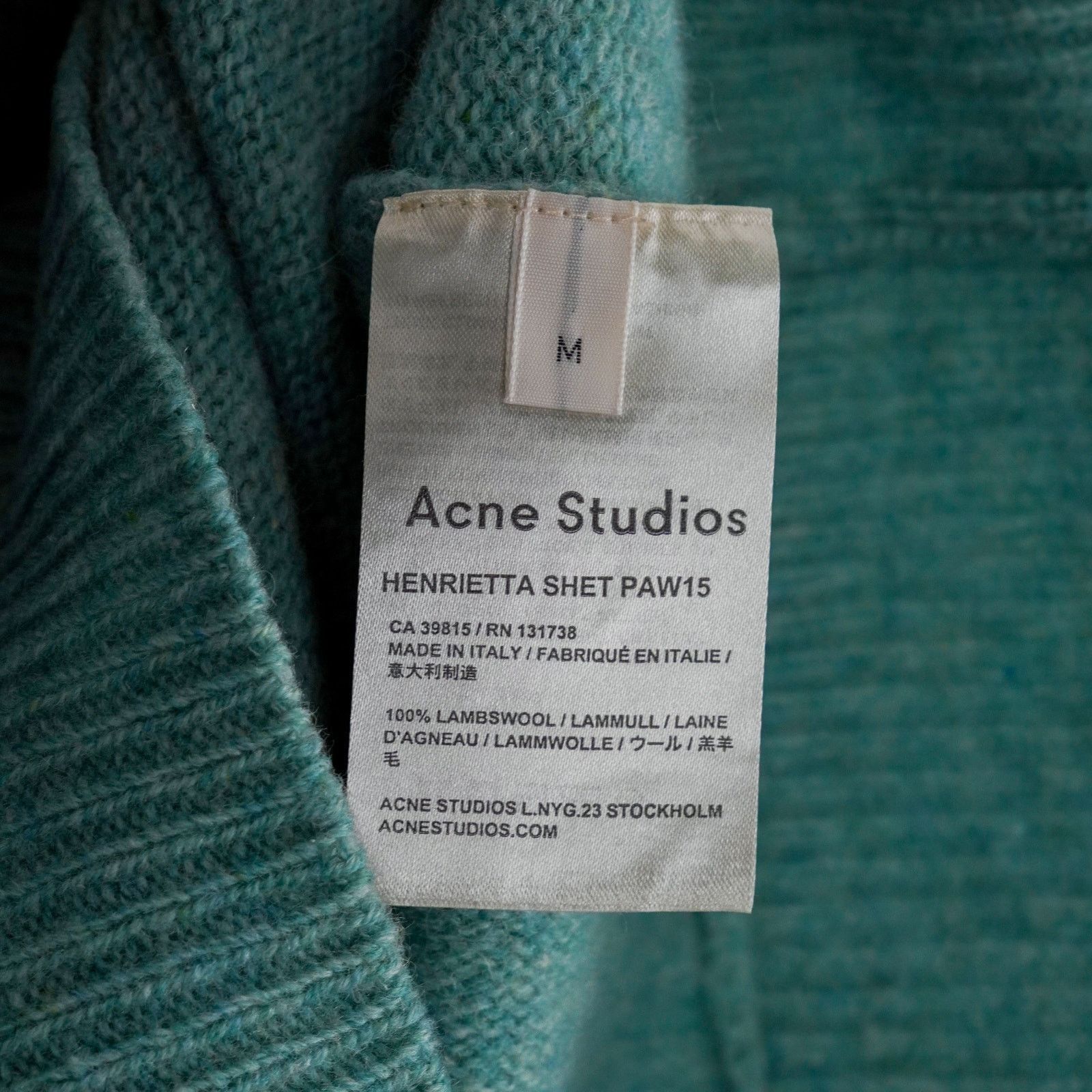Acne Studios Acne Studios AW15 Henrietta Shet Mint Lambswool Sweater Size M / US 6-8 / IT 42-44 - 6 Thumbnail