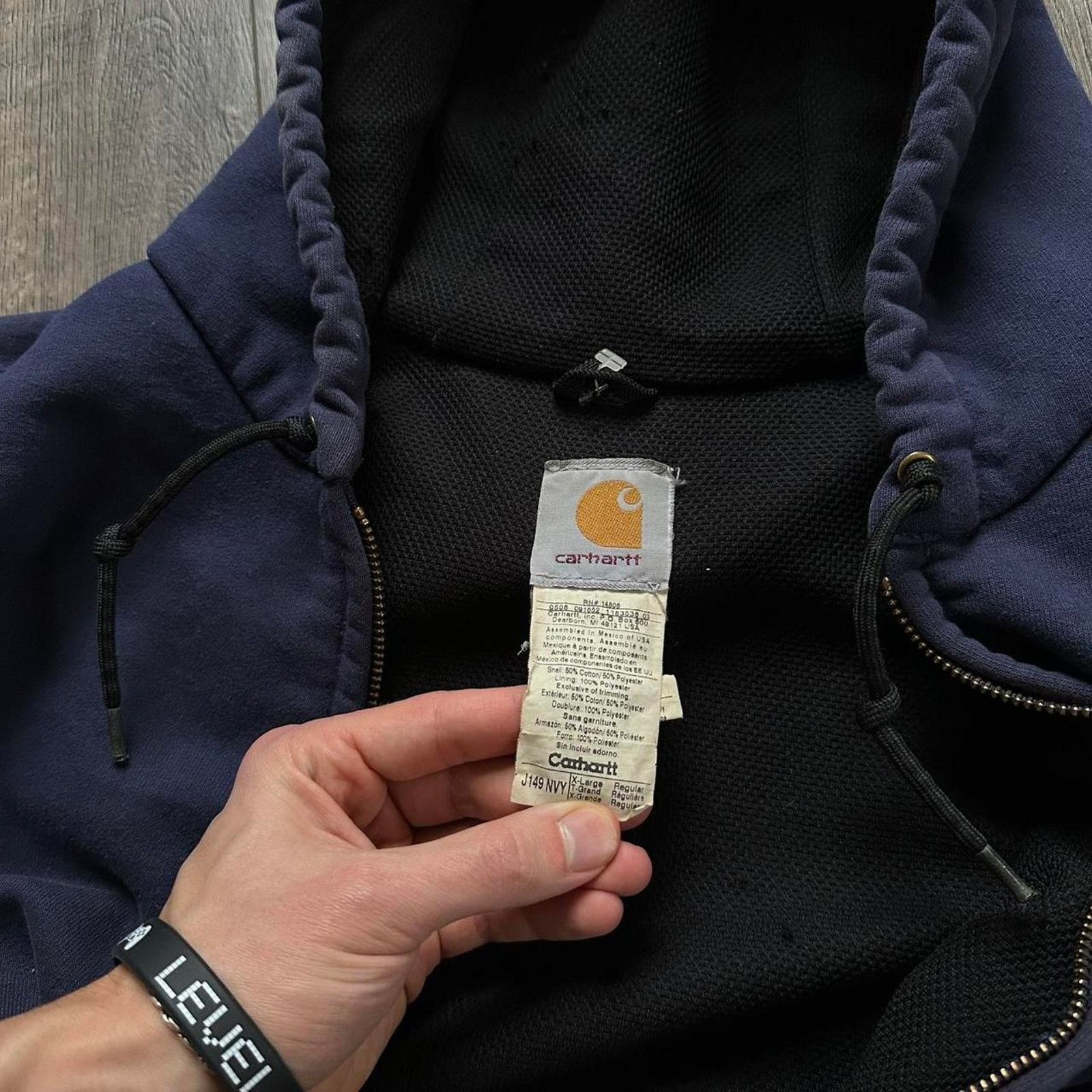 Carhartt × Vintage Vintage 90s Heavy Thermal Work Jacket Zip Up Sweatshirt Size US XL / EU 56 / 4 - 4 Thumbnail