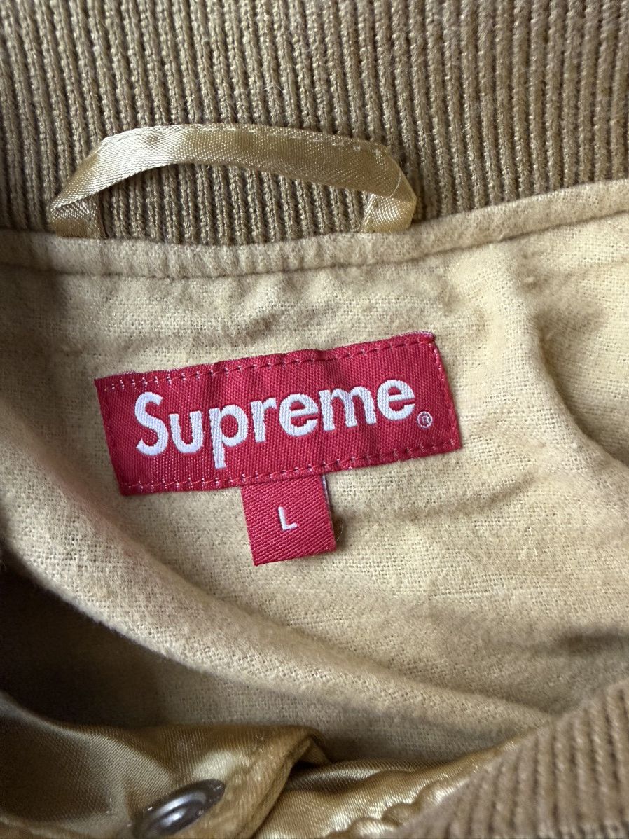 Supreme Supreme Thrasher Satin Varsity Jacket Gold Size US L / EU 52-54 / 3 - 3 Thumbnail