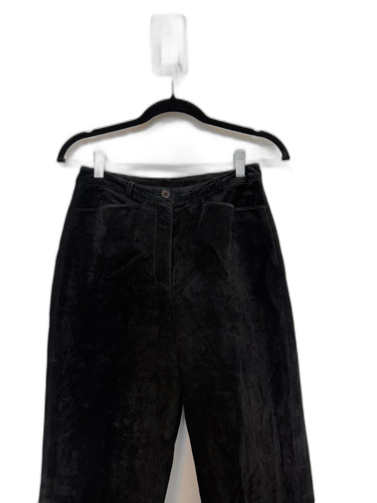 Designer Vintage 90s black high waisted suede pants. Size 27" / US 4 / IT 40 - 1 Thumbnail