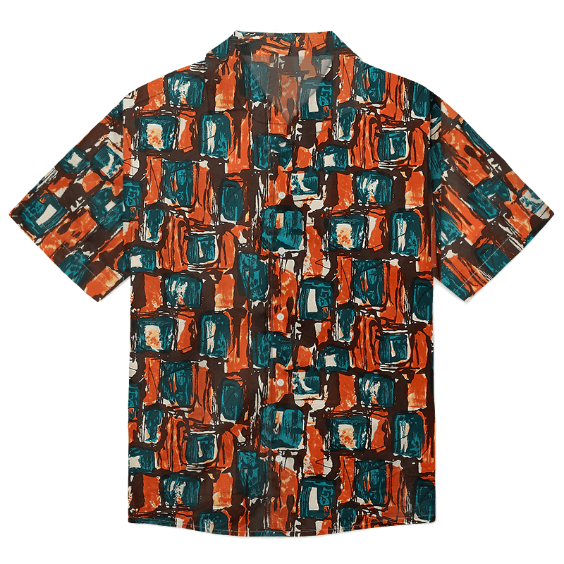 The Unbranded Brand Square-Print Shirt | Geometric Graphic Statementwear Size US L / EU 52-54 / 3 - 1 Thumbnail