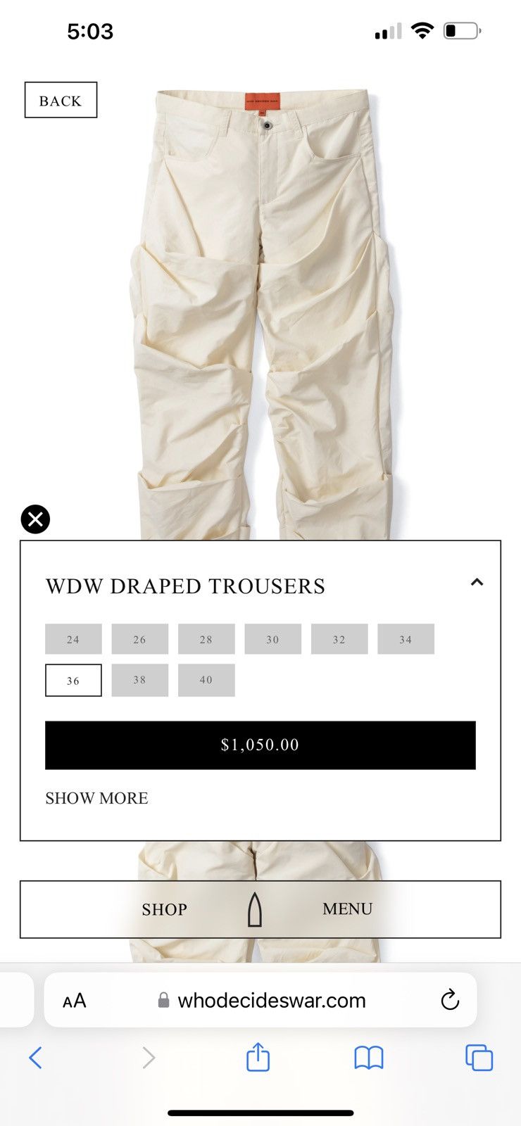 Who Decides War WDW DRAPED TROUSERS Size US 36 / EU 52 - 7 Thumbnail